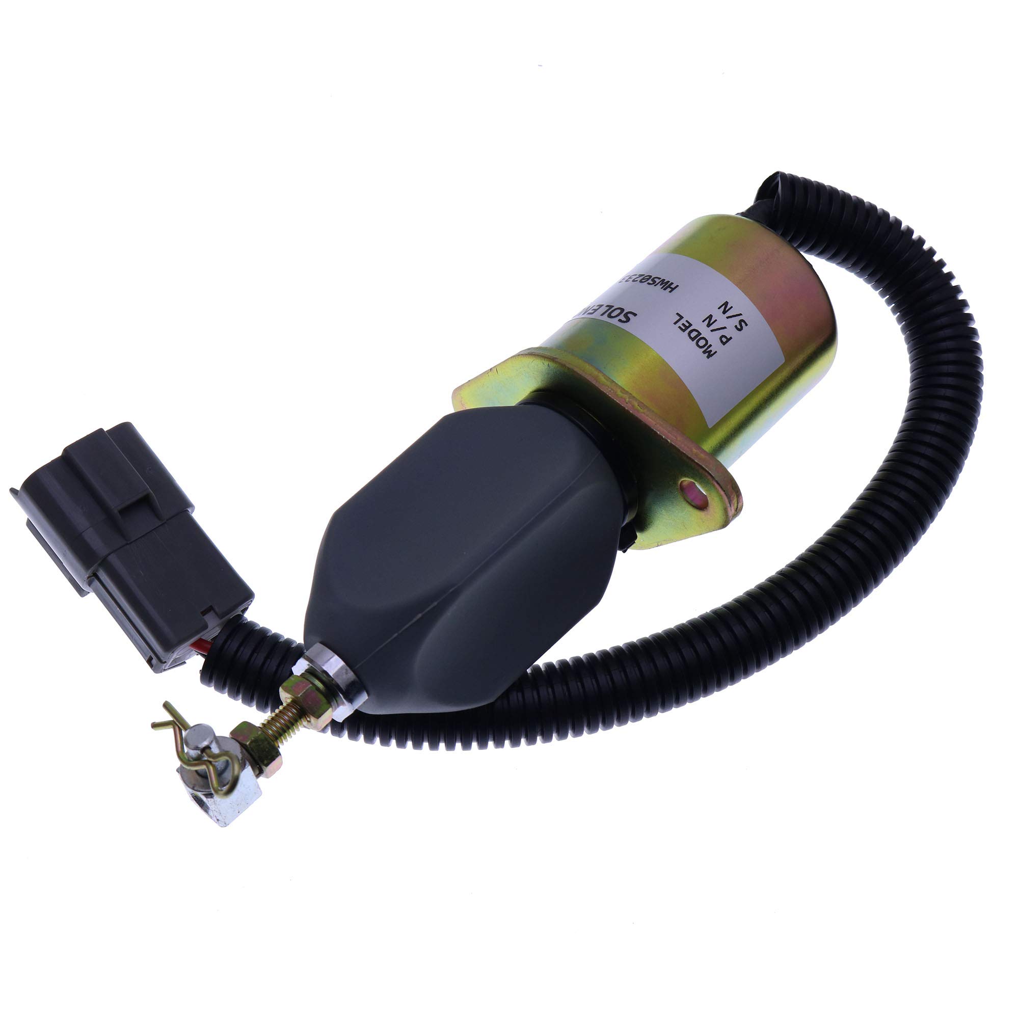 Holdwell Stop Solenoid SA-4673-S 12Vdc Compatible with Yanmar Engine & Hyundai Small Excavator - Replacement Part for Diesel Engine Shutoff System (Ideal for Construction Equipment, Marine Applications & Agricultural Machinery)