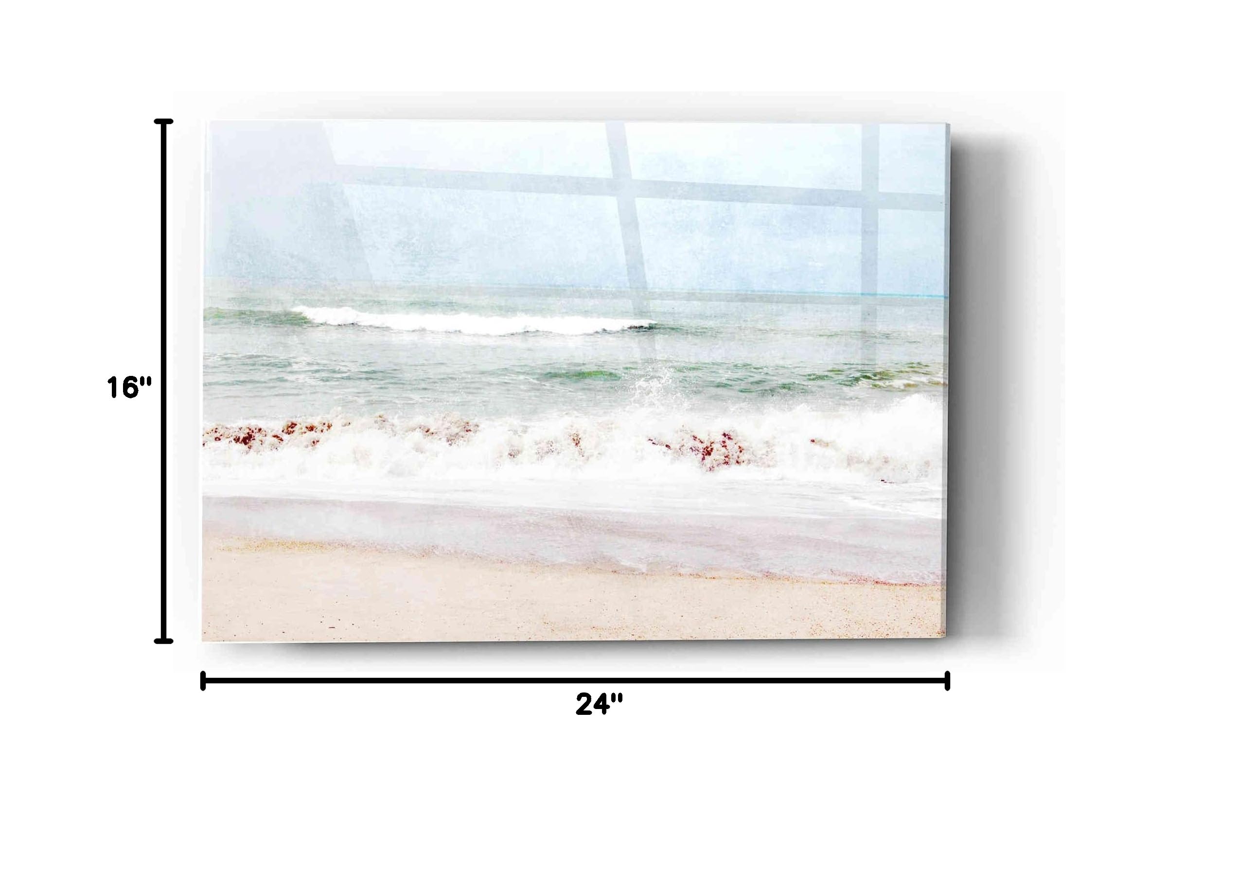 Pastel Waves Landscape Acrylic Glass Wall Art by Linda Woods - 16x24 Inches Modern Home Decor for Living Room, Bedroom & Office