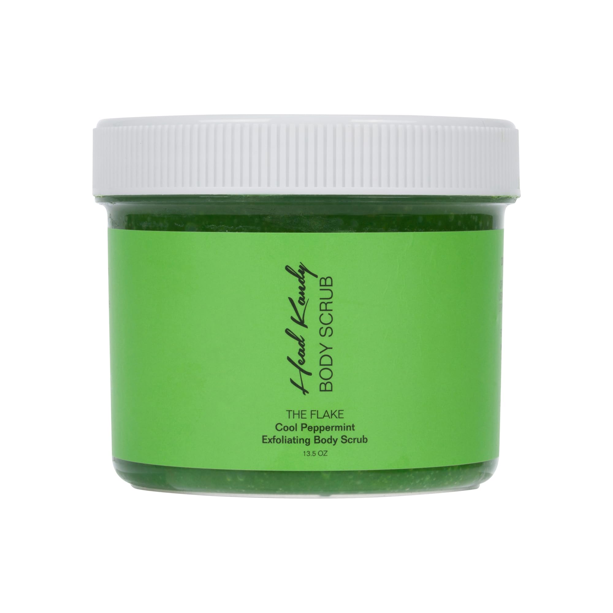 Head Kandy The Flake Exfoliating Body Scrub - 13.5 oz Cool Peppermint Body Exfoliator for Smooth Skin | Gentle Exfoliation for Dry & Sensitive Skin | Perfect for Shower & Spa Days