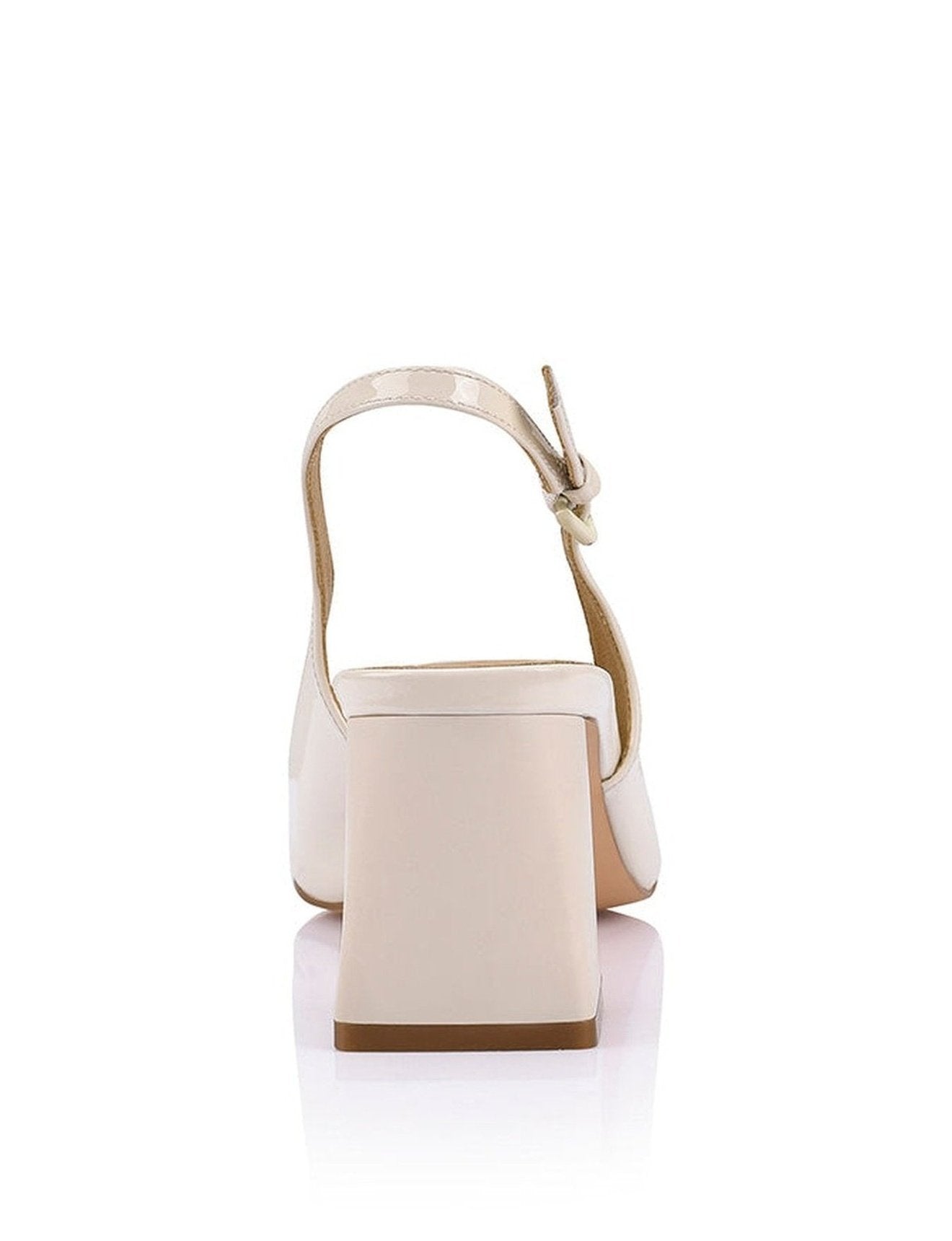 Yarra Pointed Toe Slingback Heels - Women's Chic Patent Leather Pumps in Chalk White | Perfect for Office, Wedding & Evening Events