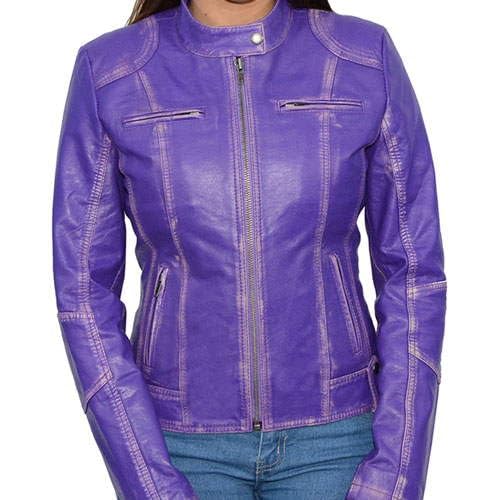 Milwaukee Leather SFL2830 Women's Aqua Scuba Style Sheepskin Fashion Jacket - Stylish Leather Coat for Casual Outings, Nightlife & Fall Fashion