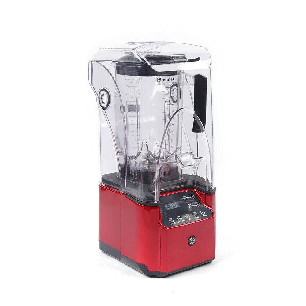 Commercial Blender - Electric Fruit Juicer Smoothie Mixer with Intelligent Touch Screen, Soundproof Cover for Quiet Blending - Perfect for Smoothies, Juicing, Food Prep in Restaurants, Cafes & Home Kitchens