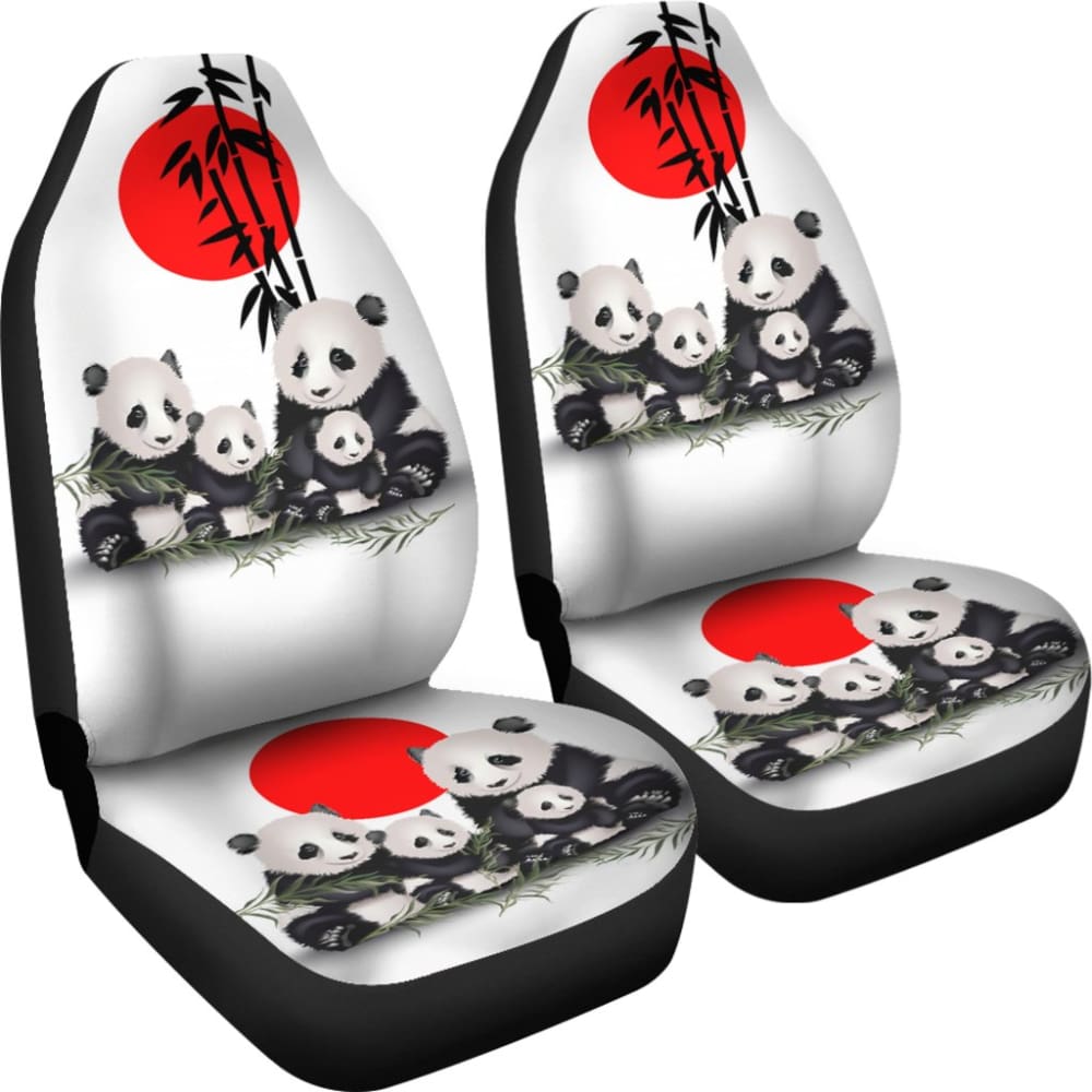 Premium Panda Family Car Seat Covers - Soft & Durable Universal Fit for SUVs, Sedans & Trucks - Cute Animal Print Interior Accessories for Kids & Pets Protection - Perfect for Road Trips, Daily Commute & Family Outings