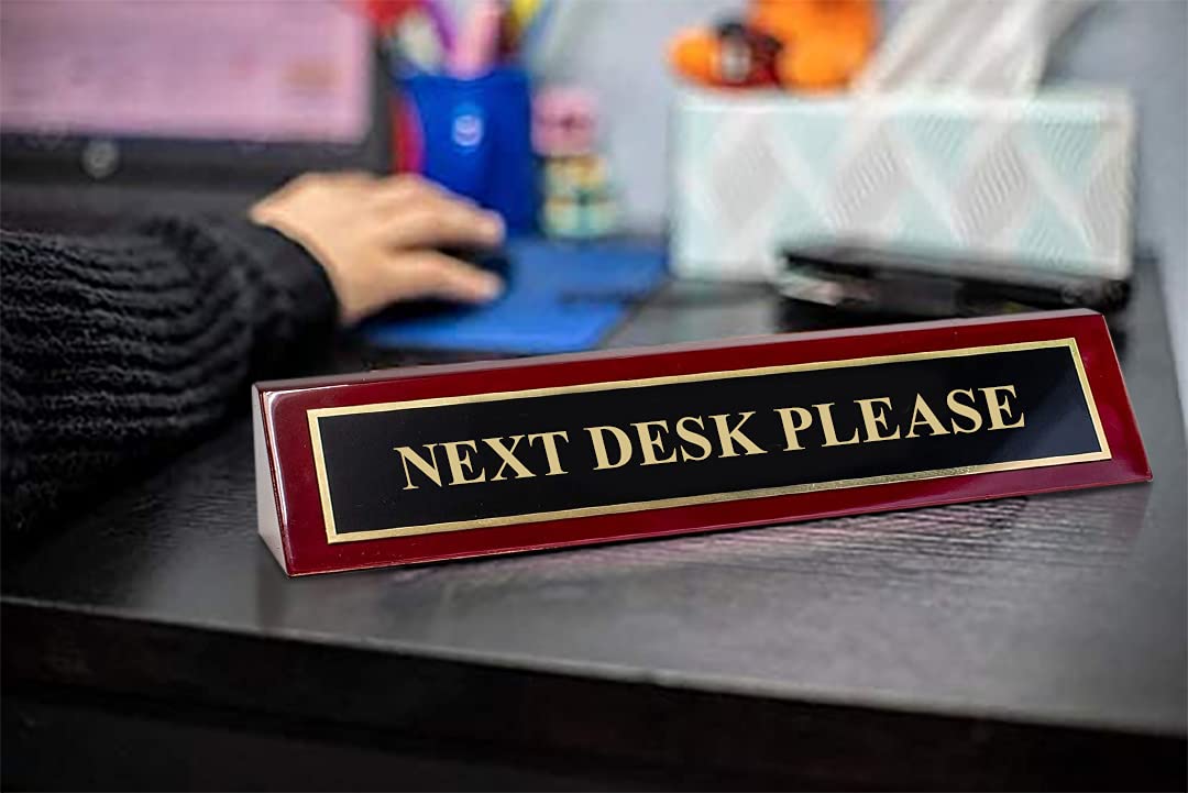 Premium Piano Finished Rosewood Engraved Desk Name Plate - 2