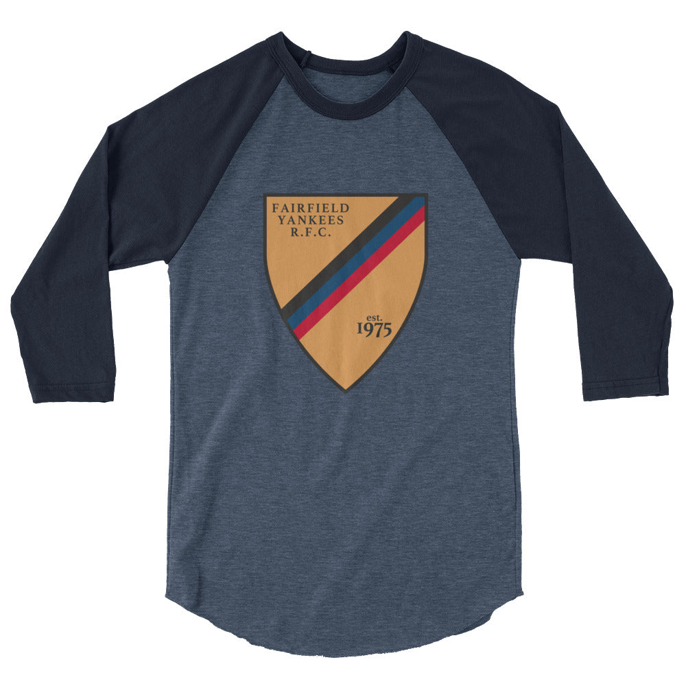 Fairfield Yankees RFC Raglan 3/4 Sleeve Baseball Tee - Comfortable Cotton Blend Jersey for Casual Wear & Sports Fans