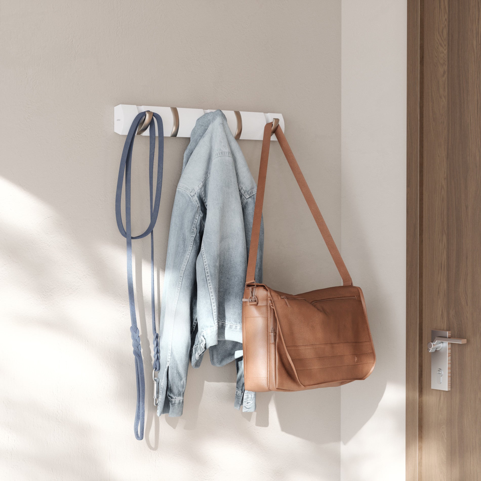 Flip 5 Wall Hook - Heavy Duty Adhesive Hooks for Hanging Decor, Keys & Towels - Perfect for Bathroom, Kitchen & Bedroom Organization