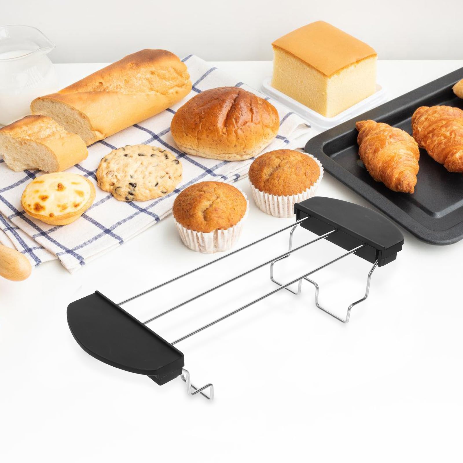 Stainless Steel Sandwich & Toast Rack Holder - 2 Slice Cooling Grid for Bread, Bagels & Pastries - Perfect Air Fryer Accessory & Kitchen Organizer for Breakfast, Parties & Dining
