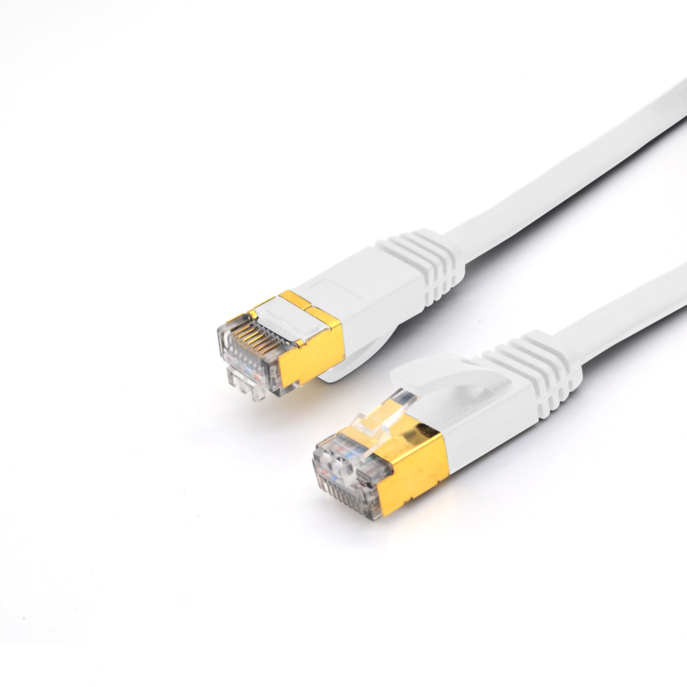 Premium Flat Cat7 SSTP Ethernet Patch Cable 28AWG Stranded - High-Speed Internet, Gaming, Streaming & Home Office Networking