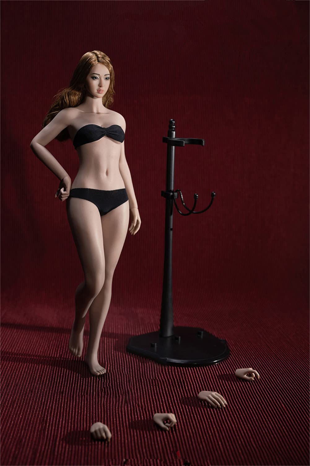 1/6 Scale Female Action Figure Body - Small Breast, Super Flexible, Pale/Suntan Seamless Doll (S47 Suntan Skin with Head) for Collectors & Photography Scenes