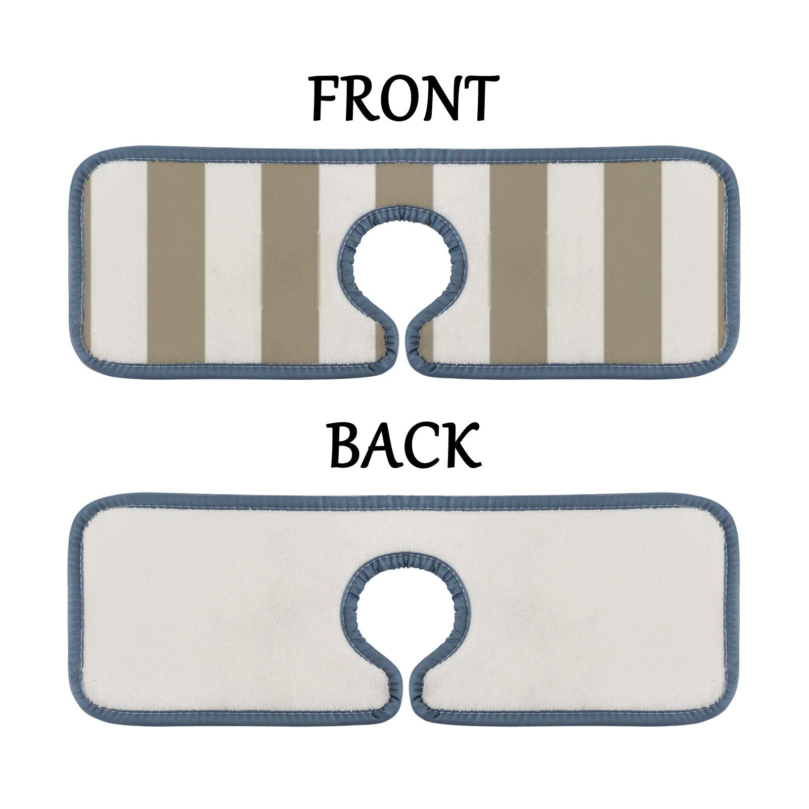Non-Slip Striped Geometric Sink Faucet Mat - 4 Pack Absorbent Splash Guard Pads for Kitchen, Bathroom, RV - Waterproof Countertop Protector Prevents Stains & Spills | Perfect for Cooking, Washing Dishes & RV Travel