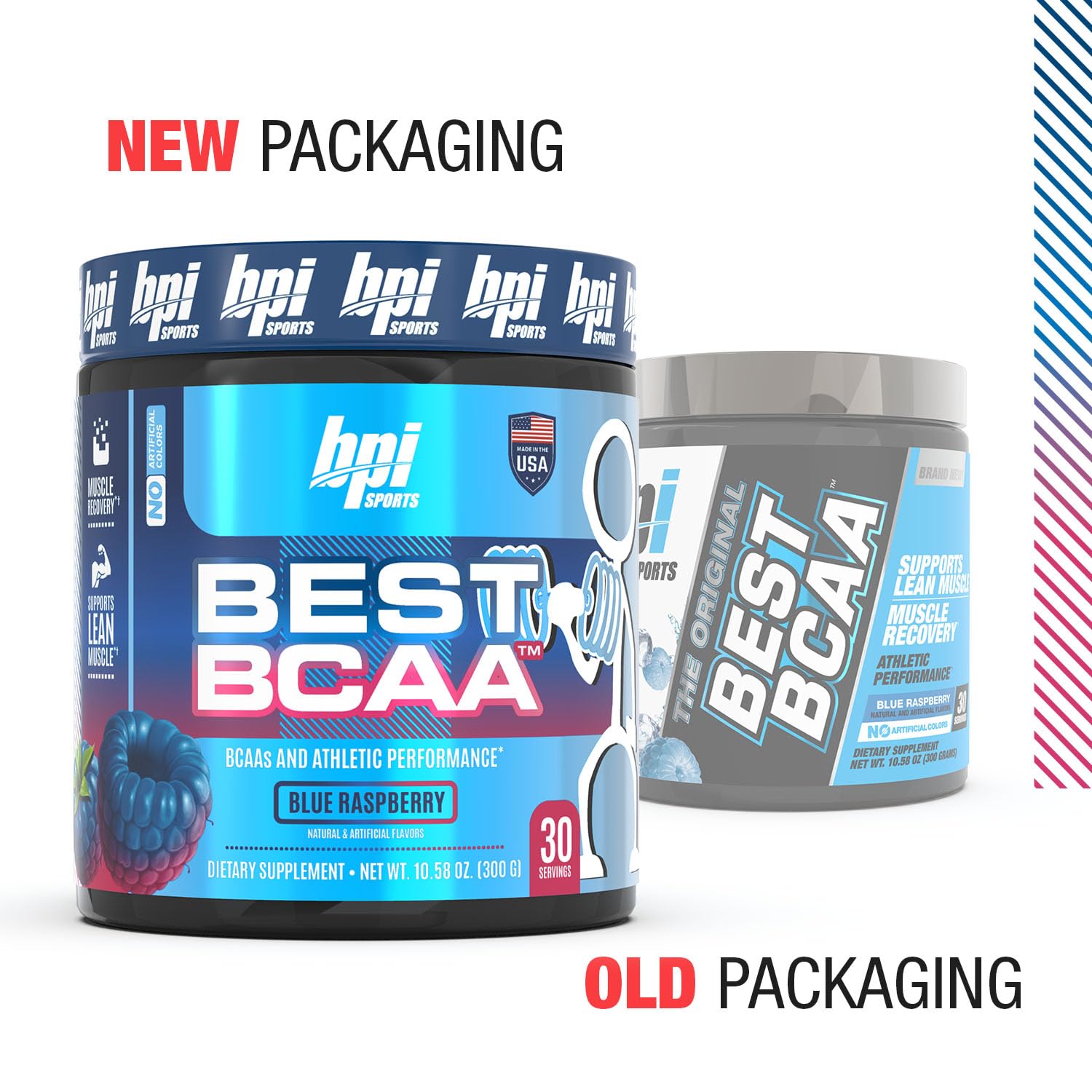 BPI Sports BEST BCAA Powder - Post Workout Recovery Drink with Branched Chain Amino Acids for Muscle Hydration & Recovery - Blue Raspberry Flavor - 30 Servings - Ideal for Gym, Fitness & Athletic Performance (Men & Women)