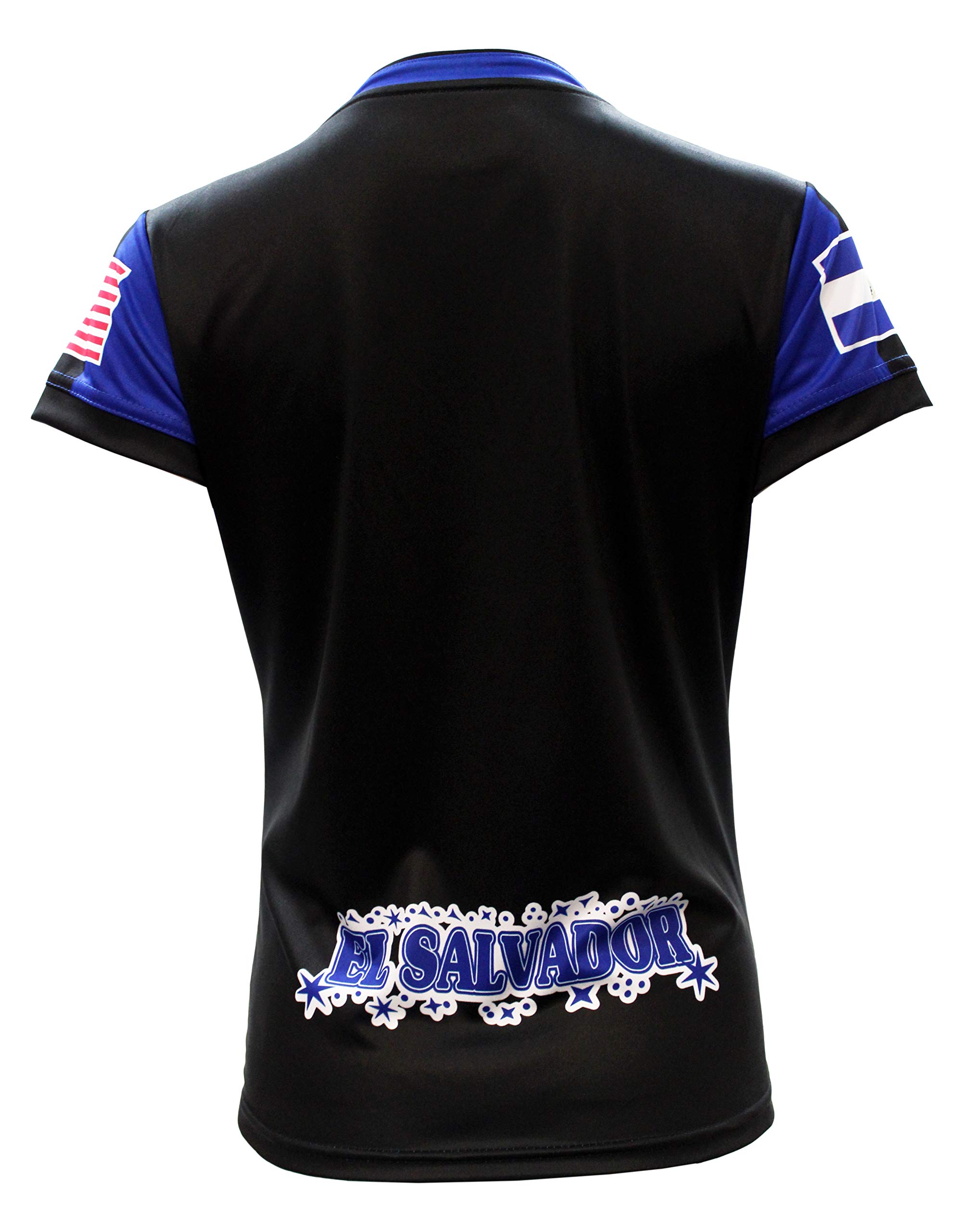 El Salvador Women's Fan Jersey - Black Soccer Jersey for Women - Perfect for Games, Parties & Supporting Your Team