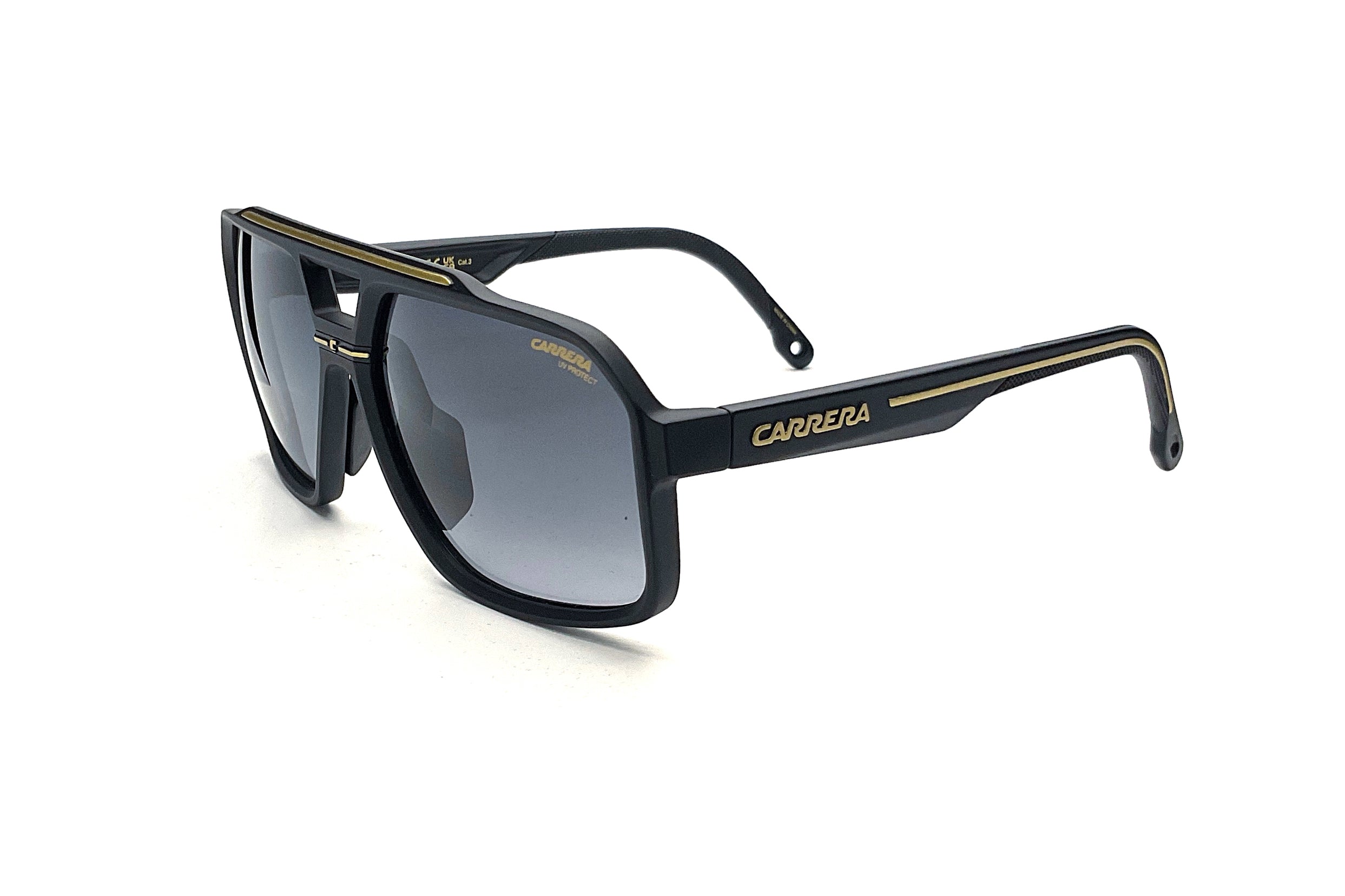 Carrera C Sport 03 Matte Black Gold Sunglasses - Polarized UV Protection Sports Sunglasses for Men & Women - Perfect for Running, Cycling, and Outdoor Activities