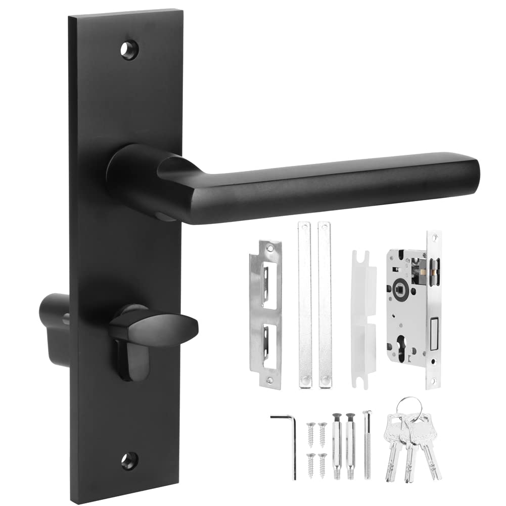 Ultra Quiet Bedroom Door Handle Lock - Zinc Alloy Interior Door Knob Set for Wooden Doors | Secure & Noise-Free for Bedrooms, Nurseries & Home Offices