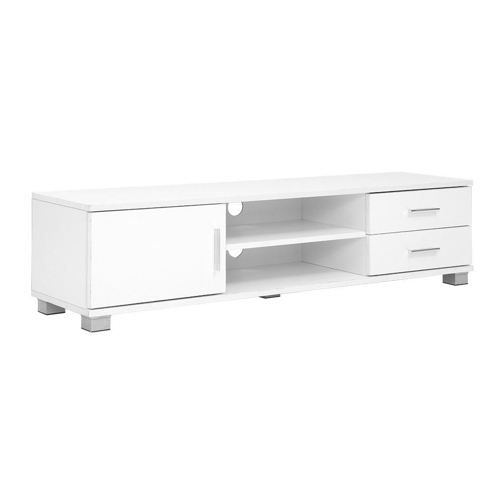 Artiss 120cm White Dylan TV Stand Entertainment Unit - Modern Media Console for Living Room, Bedroom & Home Theater