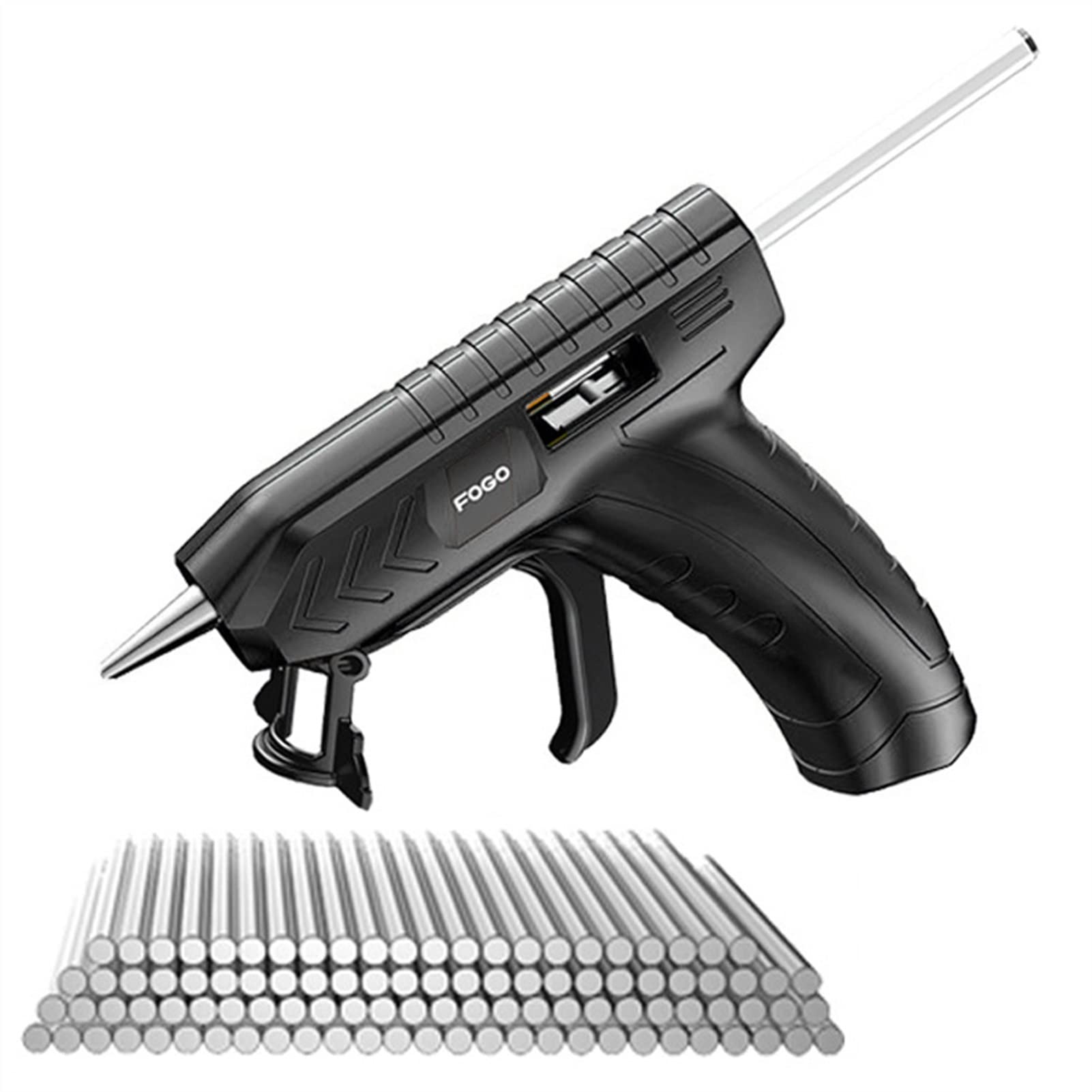 Cordless Hot Glue Gun Kit - USB Rechargeable Hot Melt Glue Gun with 100 Glue Sticks for DIY Crafts, Home Repairs & School Projects | Temperature Control Tool for Wood, Fabric, Plastic & Paper
