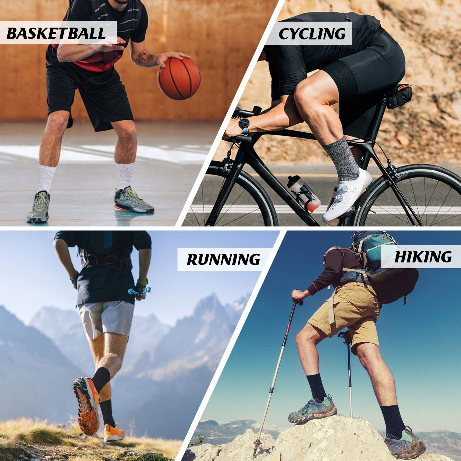 Men's Cushioned Crew Work Socks - Moisture Wicking Cotton Boot Socks for Hiking, Sports & Running | Athletic Calf Socks for Outdoor Activities & Daily Wear