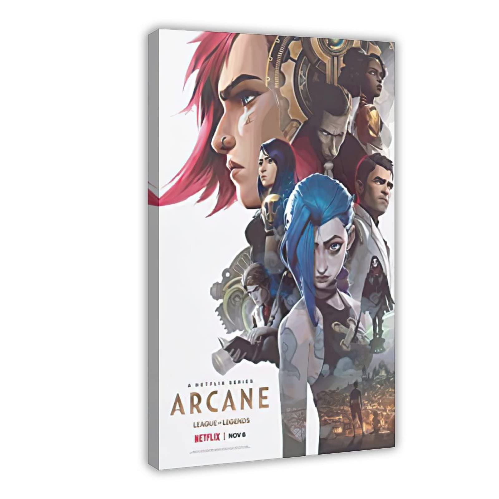 Arcane Jinx Vintage Canvas Poster - 20x30 Inch (50x75cm) Wall Art for Bedroom, Office & Gaming Room Decor - Perfect Gift for Anime & League of Legends Fans - Ideal for Home, Dorm & Game Themed Spaces
