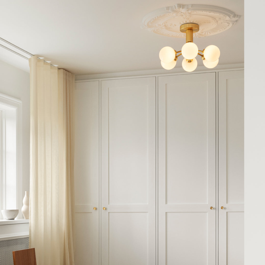 Apiales 6-Light Modern Ceiling Fixture - Elegant Chandelier for Dining Room, Living Room, and Bedroom Lighting