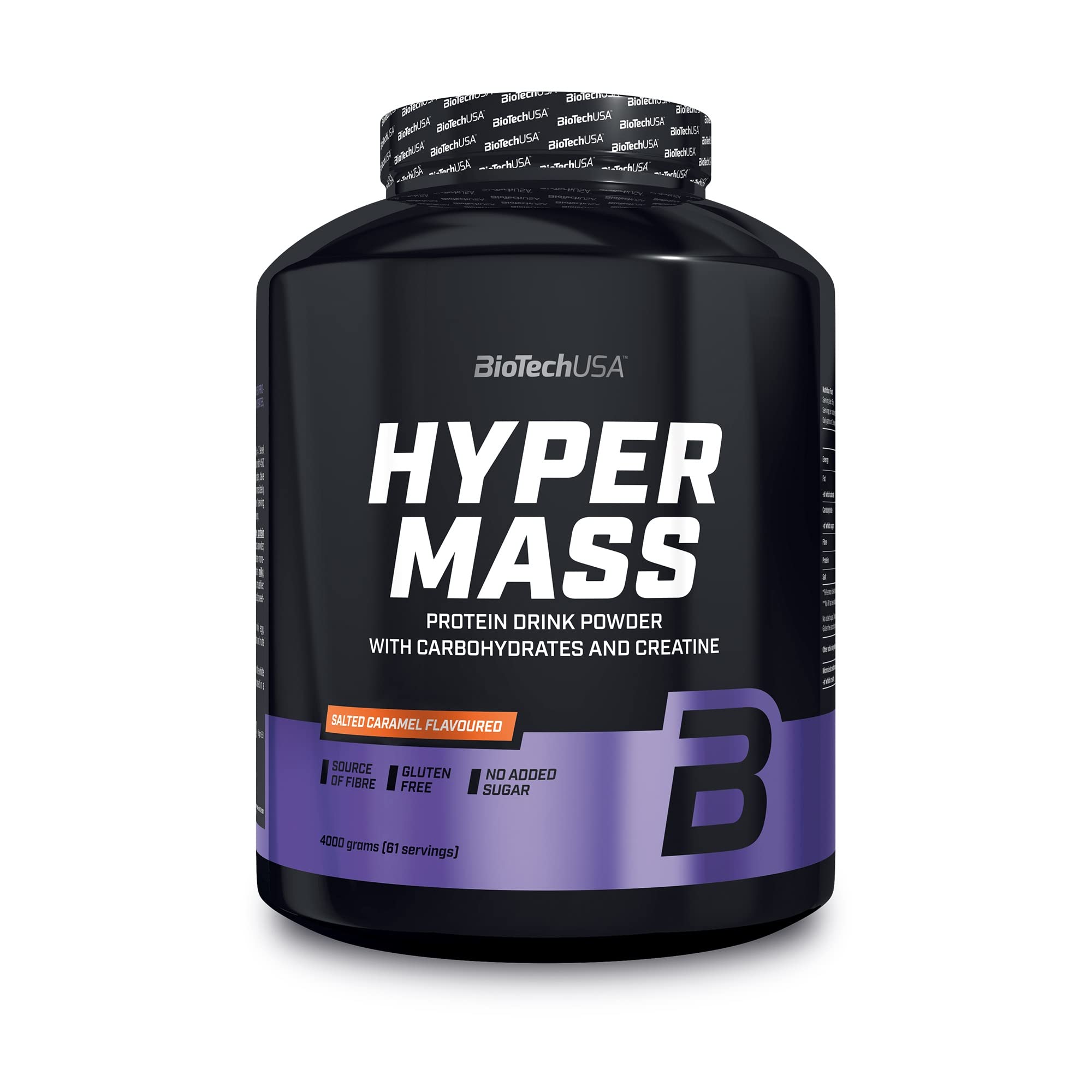 BioTechUSA Hyper Mass Gainer Protein Powder - Salted Caramel Flavor 4000g (8.8 lbs) for Muscle Growth & Weight Gain - Post Workout Recovery Shake for Bodybuilders & Athletes