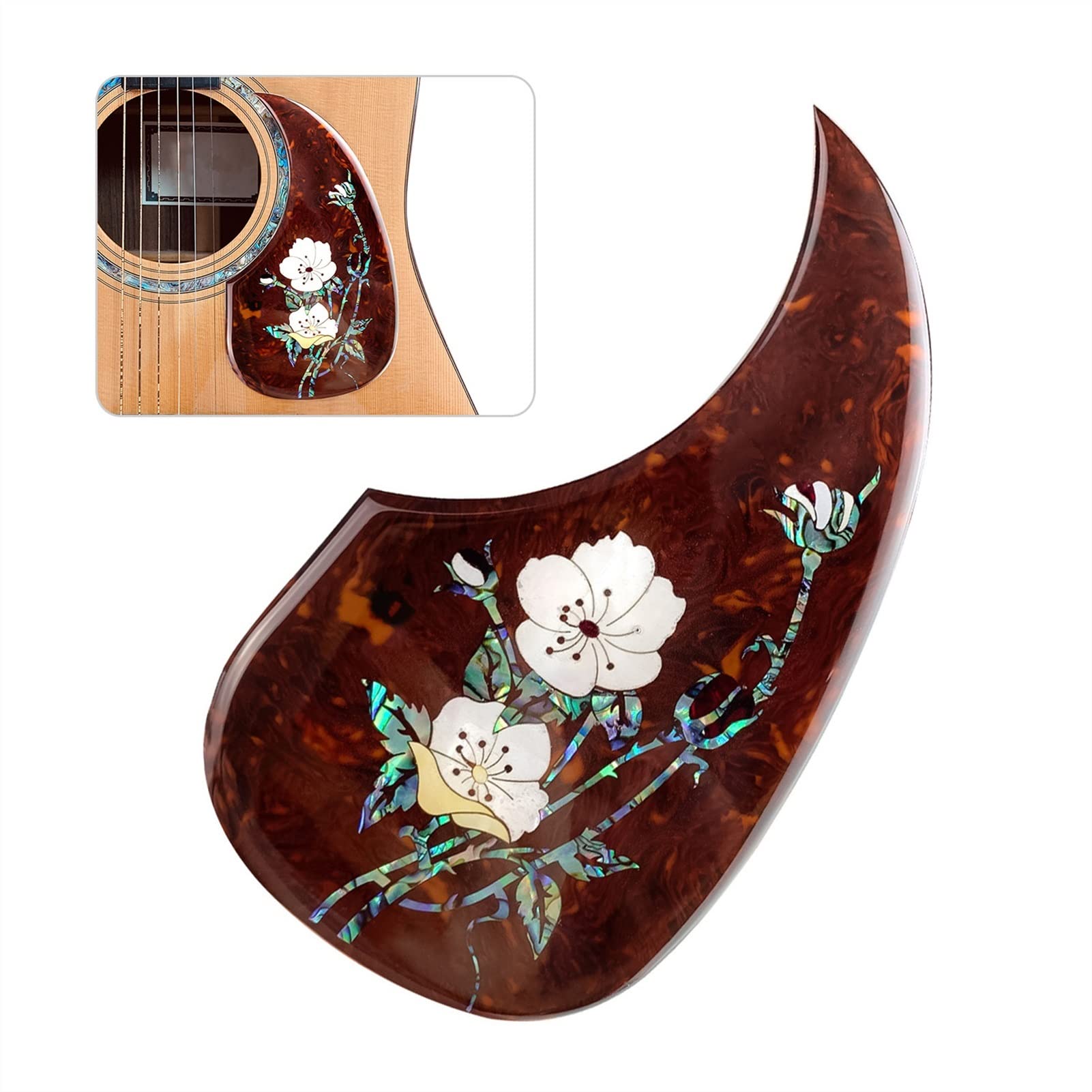 ZUZU Guitar Pick Guard Plate for 40-41 Inch Acoustic Guitars - Crimson Patterned Pickguard Accessory | Perfect for Folk & Acoustic Guitar Protection & Style Enhancement