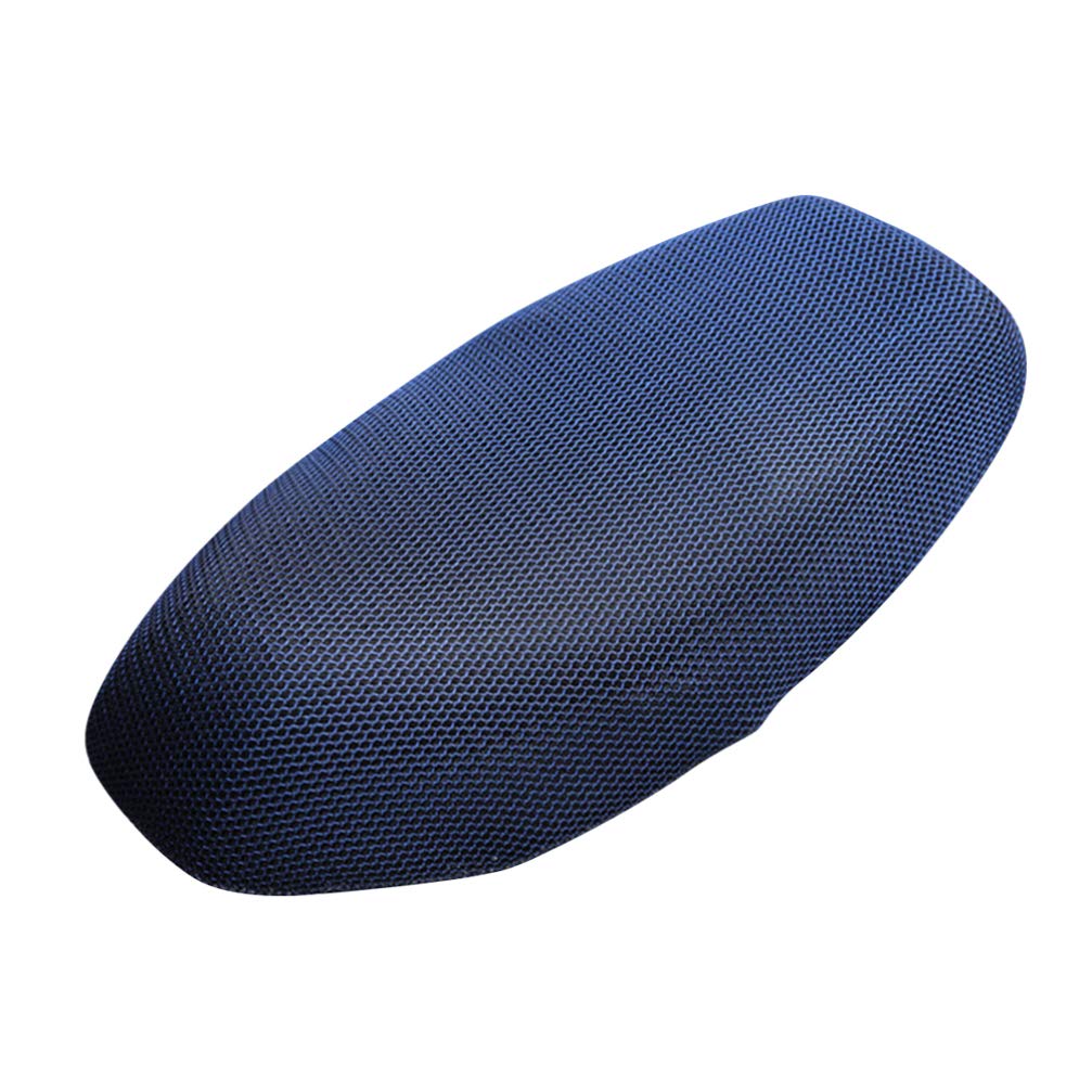 LIOOBO XL Motorcycle Seat Cover - Waterproof Scooter Moped Seat Cushion with Heat Insulation, Elastic Dacron Fabric in Blue - Perfect for Cruisers, Touring Bikes & Daily Commuting
