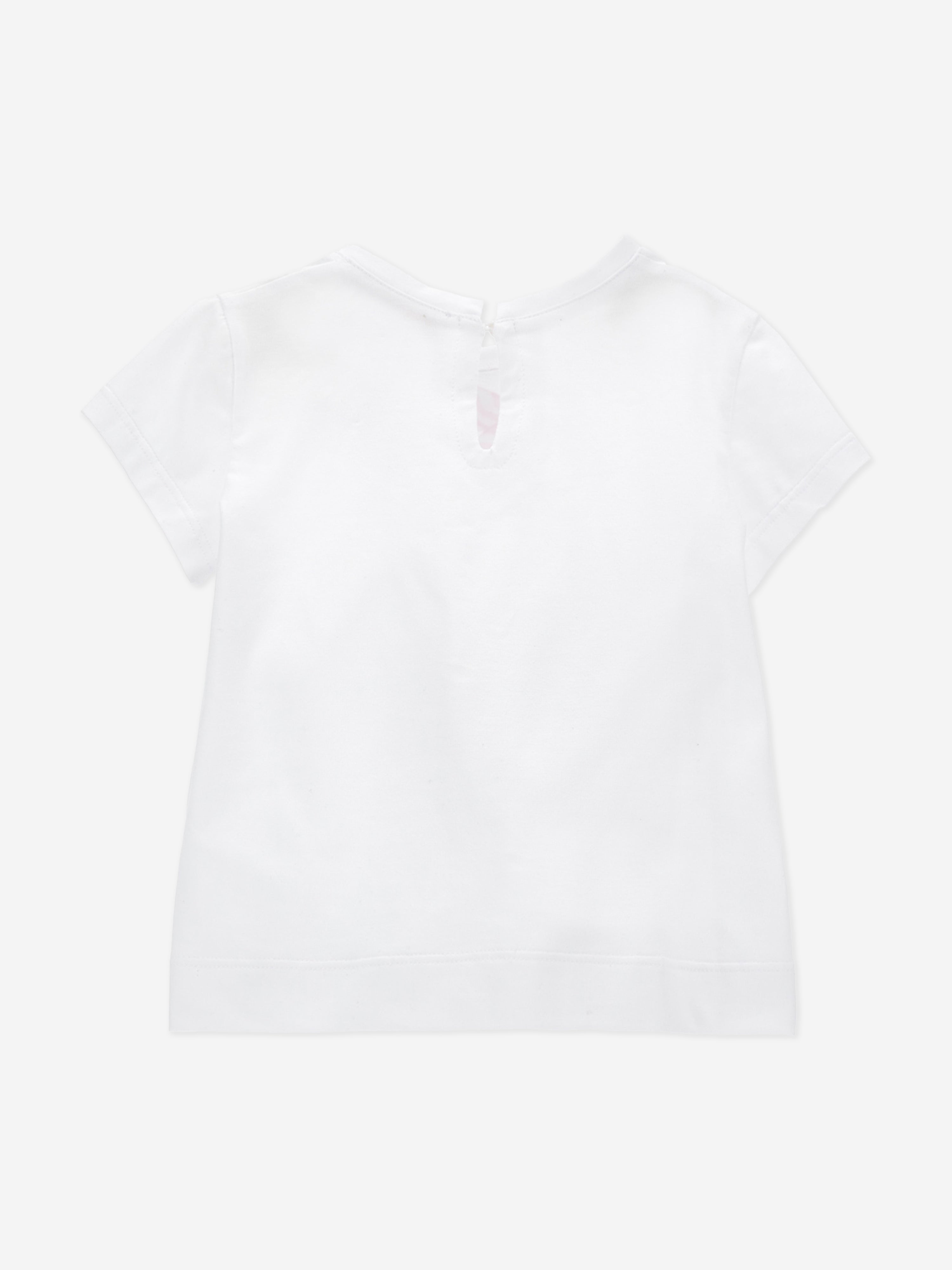 Adorable Baby Girls Rose Print White T-Shirt - Soft Cotton Tee for Toddlers, Playdates & Photo Shoots