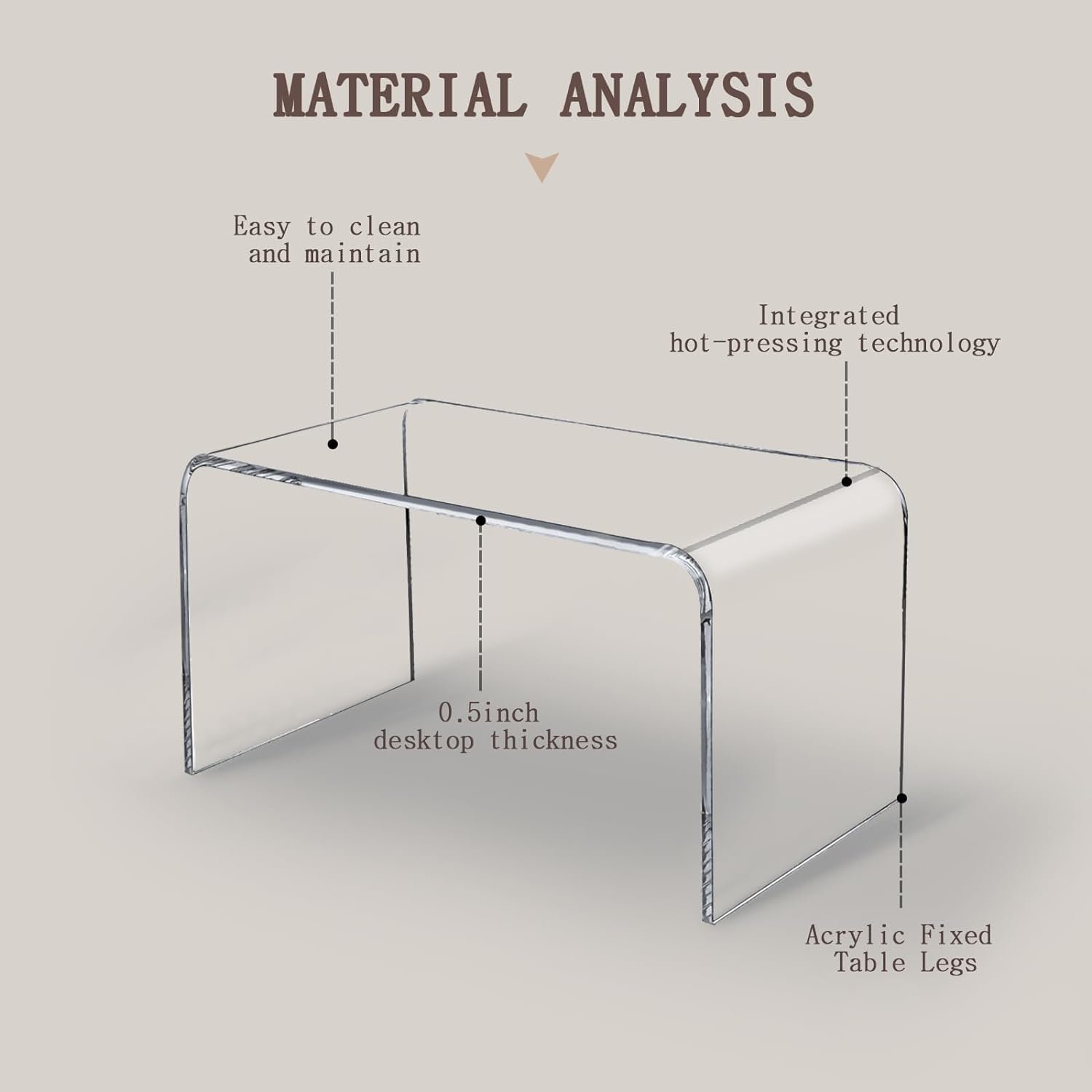 Modern Clear Acrylic C-Shape End Table - 24