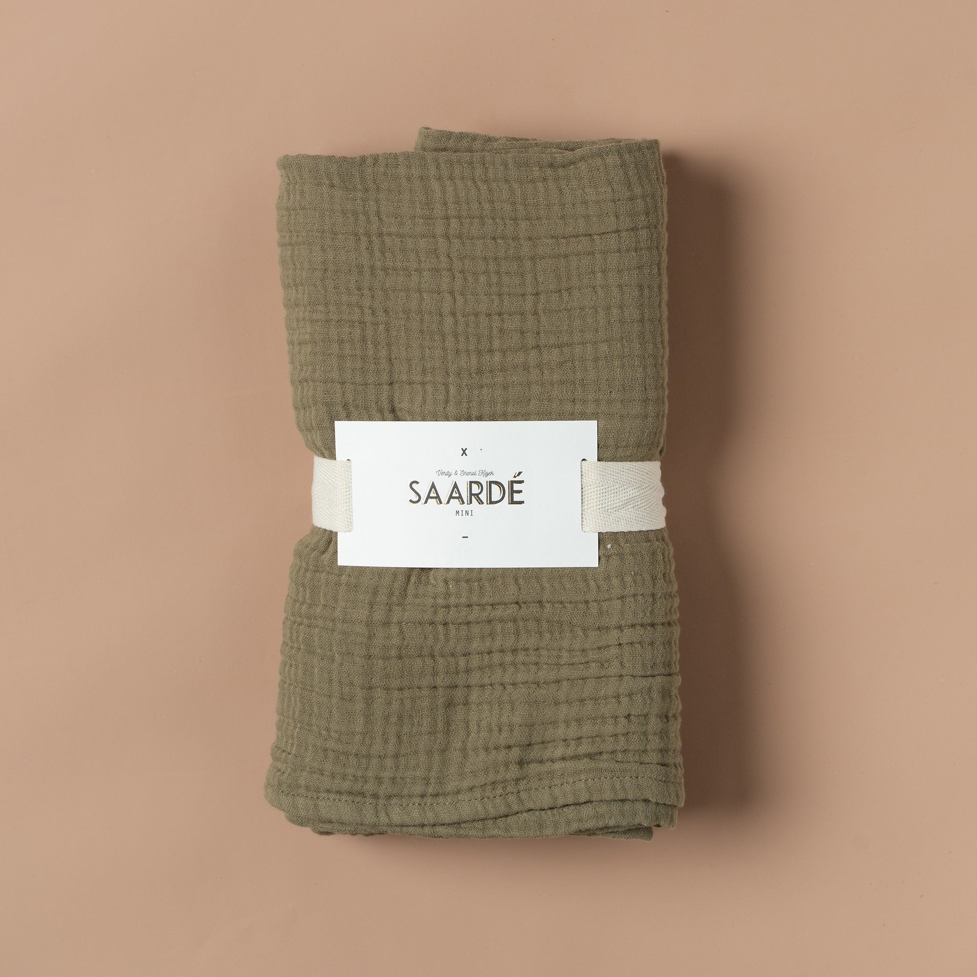 Enes Crinkle Baby Blanket - Soft & Sensory Olive Green Blanket for Newborns & Toddlers - Perfect for Playtime, Tummy Time & Nursery Decor