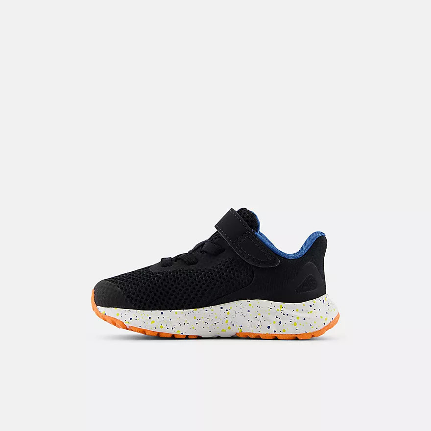 New Balance Fresh Foam Arishi v4 Bungee Lace Toddler Sneakers - Black/Blaze Orange | Lightweight Running Shoes for Kids | Perfect for Playground, School & Daily Activities