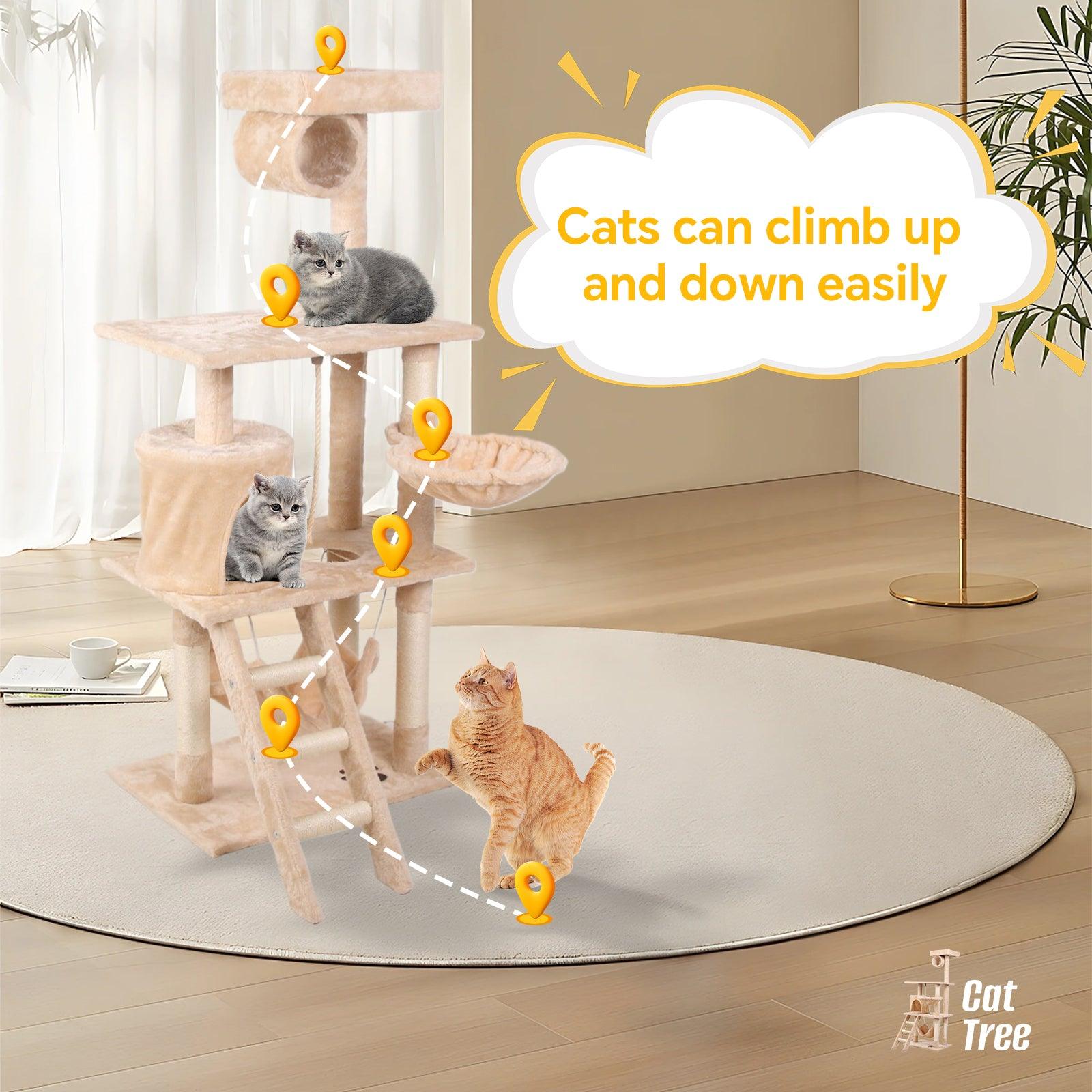 Premium Cat Climbing Frame with Scratching Posts - Multi-Level Cat Tree for Indoor Kittens & Adult Cats - Perfect for Play, Exercise & Relaxation in Home, Apartment or Office