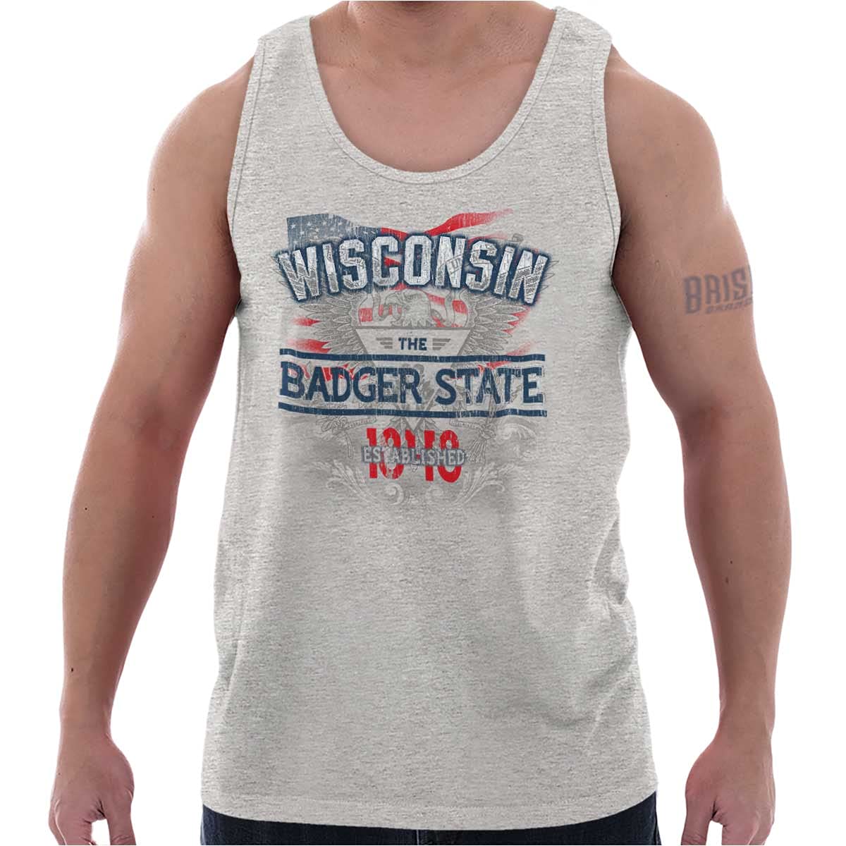Wisconsin United States Motto Tank Top T-Shirts for Men & Women - Casual Wear, Gym, Outdoor Activities