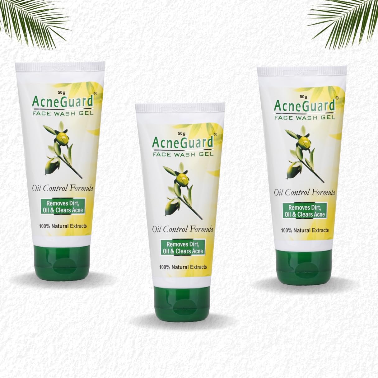 Pil Acneguard Face Wash Gel - Acne Treatment for Clear Skin with Jojoba Oil, Vitamin E & Tea Tree Oil | Natural Deep Cleansing Formula for Pimples & Clogged Pores | Gentle & Refreshing Facial Cleanser (50g x 3 Pack) | Perfect for Daily Skincare Routine & Teen Acne Care