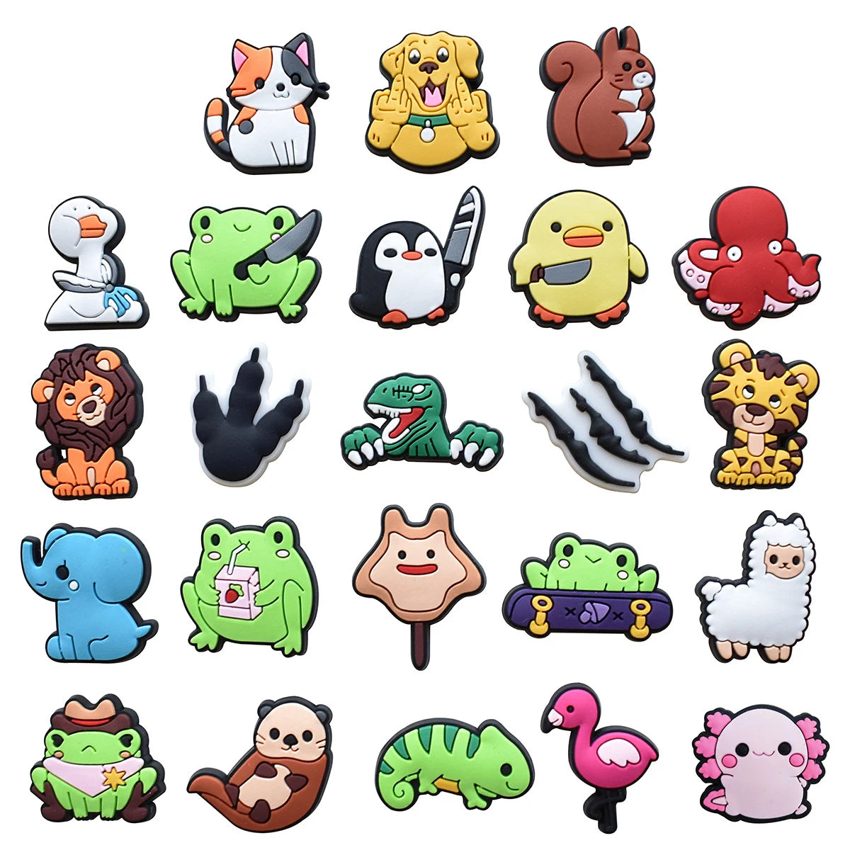 Funny Duck & Frog Shoe Charms for Crocs, Sandals, Clogs - Cute Shoe Pins & Badges for Women, Men & Kids - Perfect for Jeans & Shoe Decorations - Great for Casual Wear, Parties & Gifts