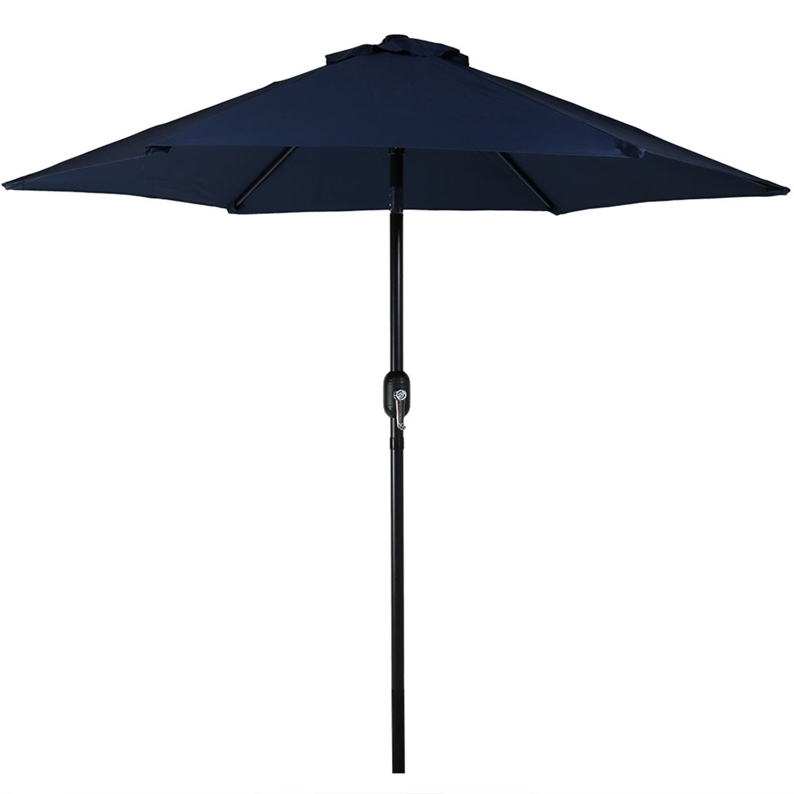 Sunnydaze 7.5 Foot Aluminum Outdoor Patio Umbrella with Tilt & Crank - Perfect for Backyard, Poolside, and Garden Shade
