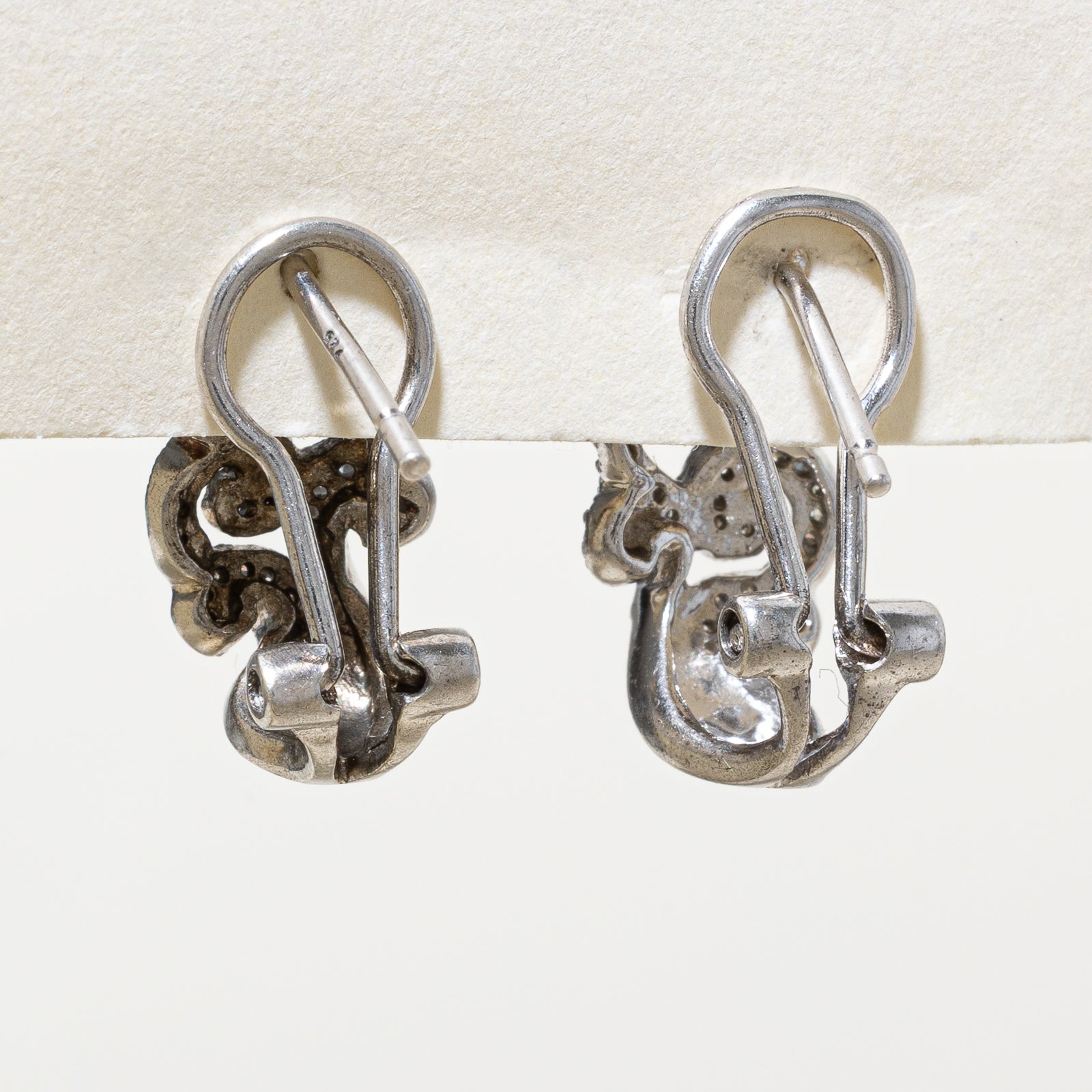 Elegant Diamond Scrollwork Ornate Earrings - 0.30ctw Stud Earrings for Women | Perfect for Weddings, Parties & Special Occasions
