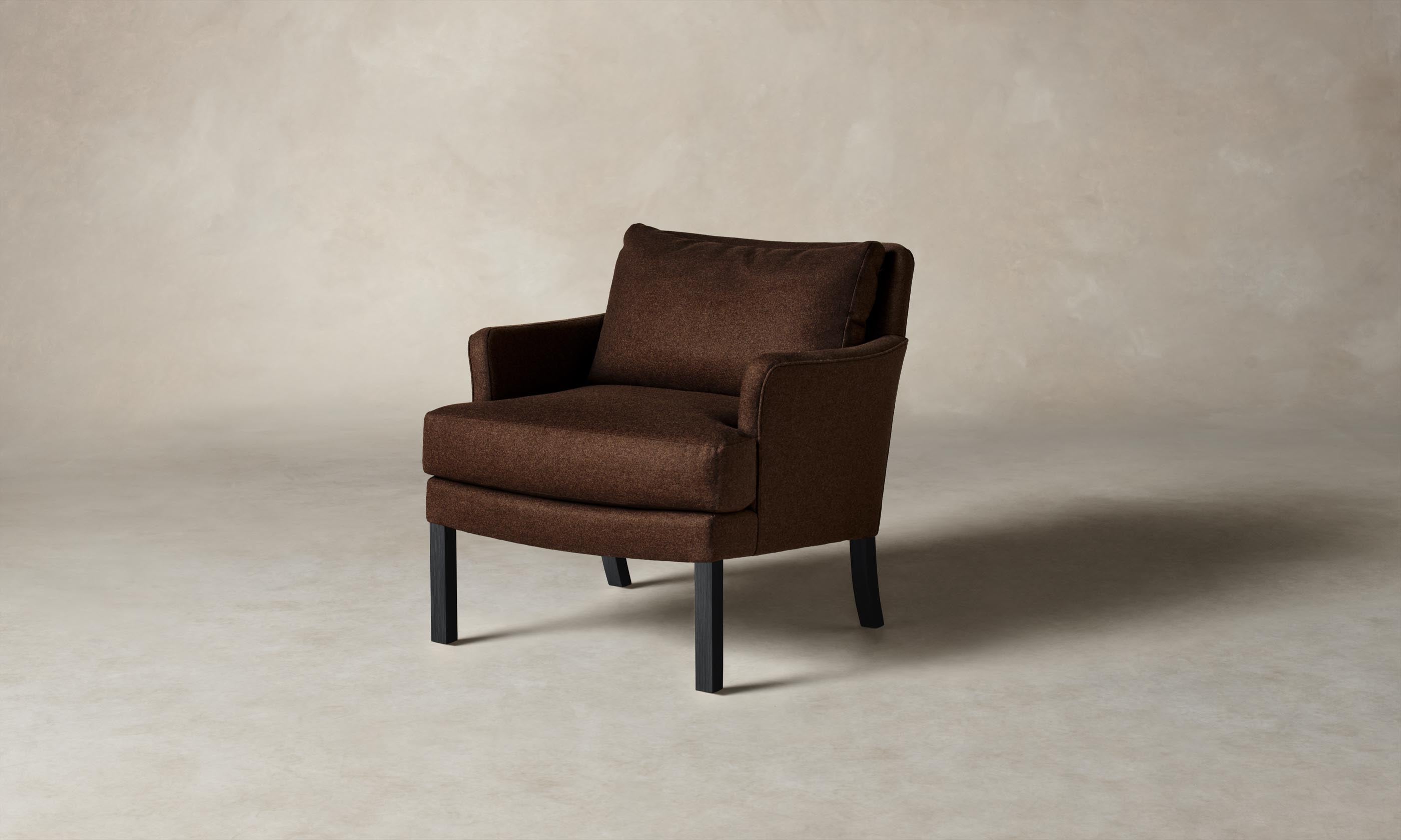 The Kaye Chair - Italian Brushed Wool Cocoa Brown Upholstered Dining Chair - Perfect for Modern Dining Rooms & Cozy Home Offices