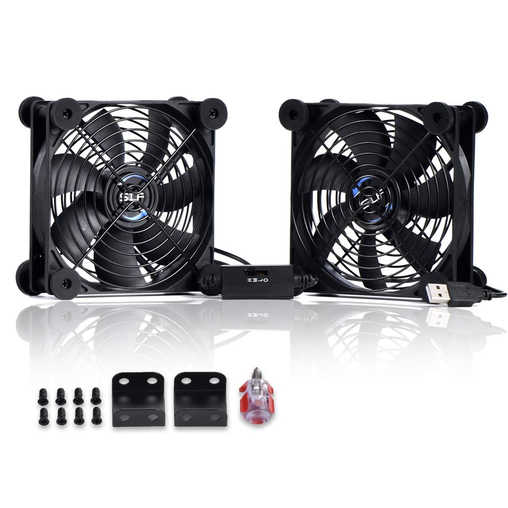 Dual 120mm USB Cooling Fan with Speed Control - 5V Portable Cooling System for Electronics | Perfect for Flat-Screen TVs, Routers, DVRs, Gaming Consoles (PlayStation/Xbox) & Computer Cases | Stay Cool During Long Gaming Sessions & Summer Heat