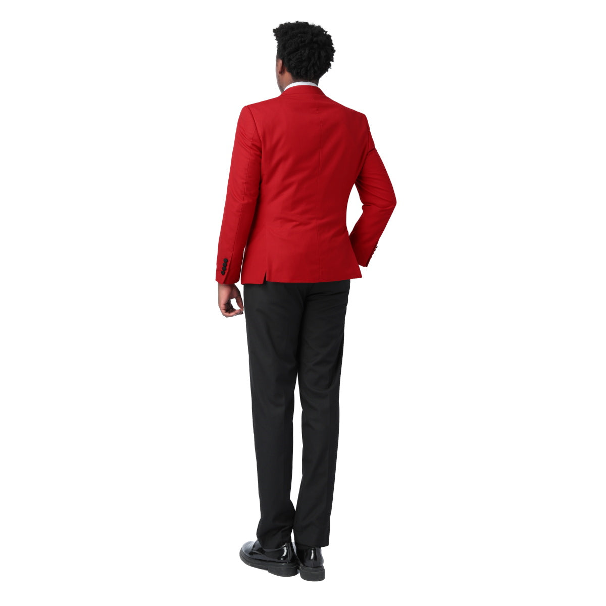 3 Piece Men's Slim Fit One Button Tuxedo Suit with Peaked Lapel - Formal Red Wedding, Prom, Gala & Business Attire for Special Occasions