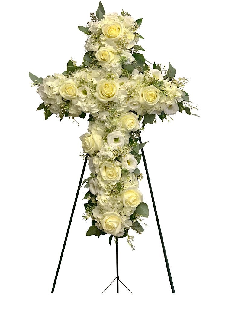 Sympathy Funeral Flower Spray - Fresh Floral Arrangement for Memorial Services & Condolences - Perfect for Funerals, Graveside Tributes & Sympathy Gifts