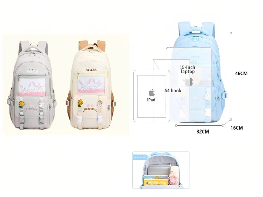 ORGANLY Unisex Casual Polyester Backpack - Lightweight School Bag for Women, Men, Boys & Girls - Durable College Bookbag, Daypack for Sports, Travel & Weekend Use