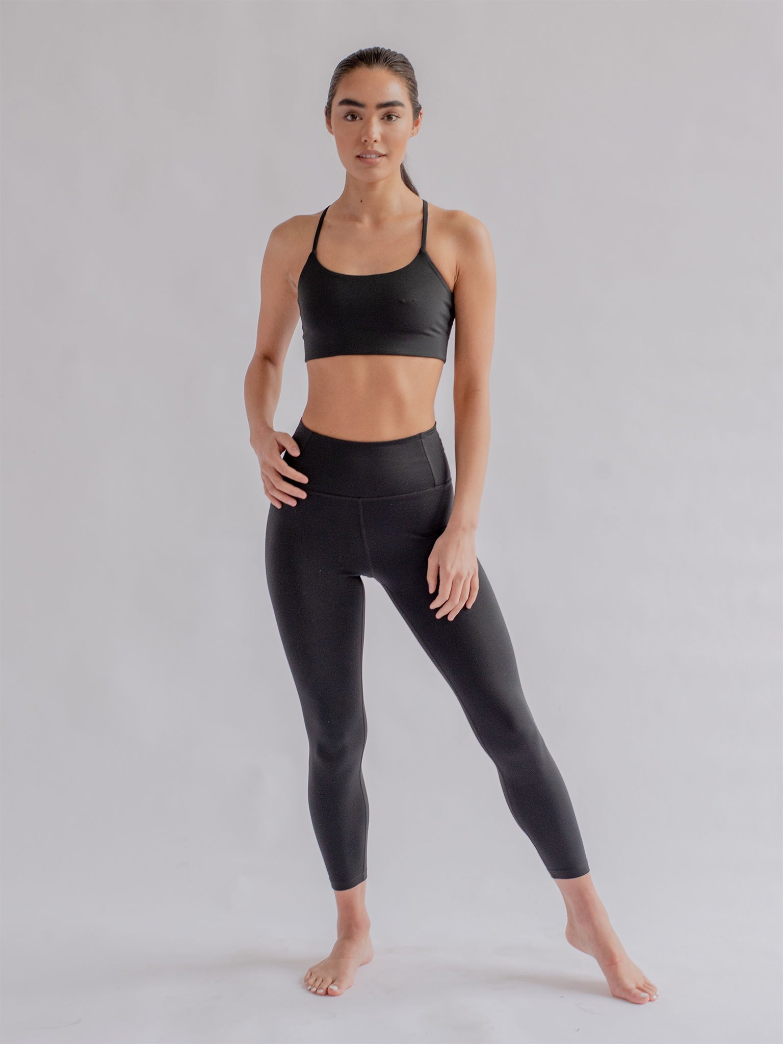 Girlfriend Collective Float High Rise Leggings for Women - Black Yoga Pants for Running, Workout & Lounge - Seamless Tummy Control Leggings