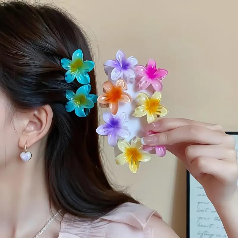 9 Pcs Large Flower Hair Claw Clips for Women - Boho Egg Flower Hairpins, Bun Clutchers, Beach Vacation Hair Accessories for Girls (Perfect for Summer, Weddings, Parties & Everyday Styling)