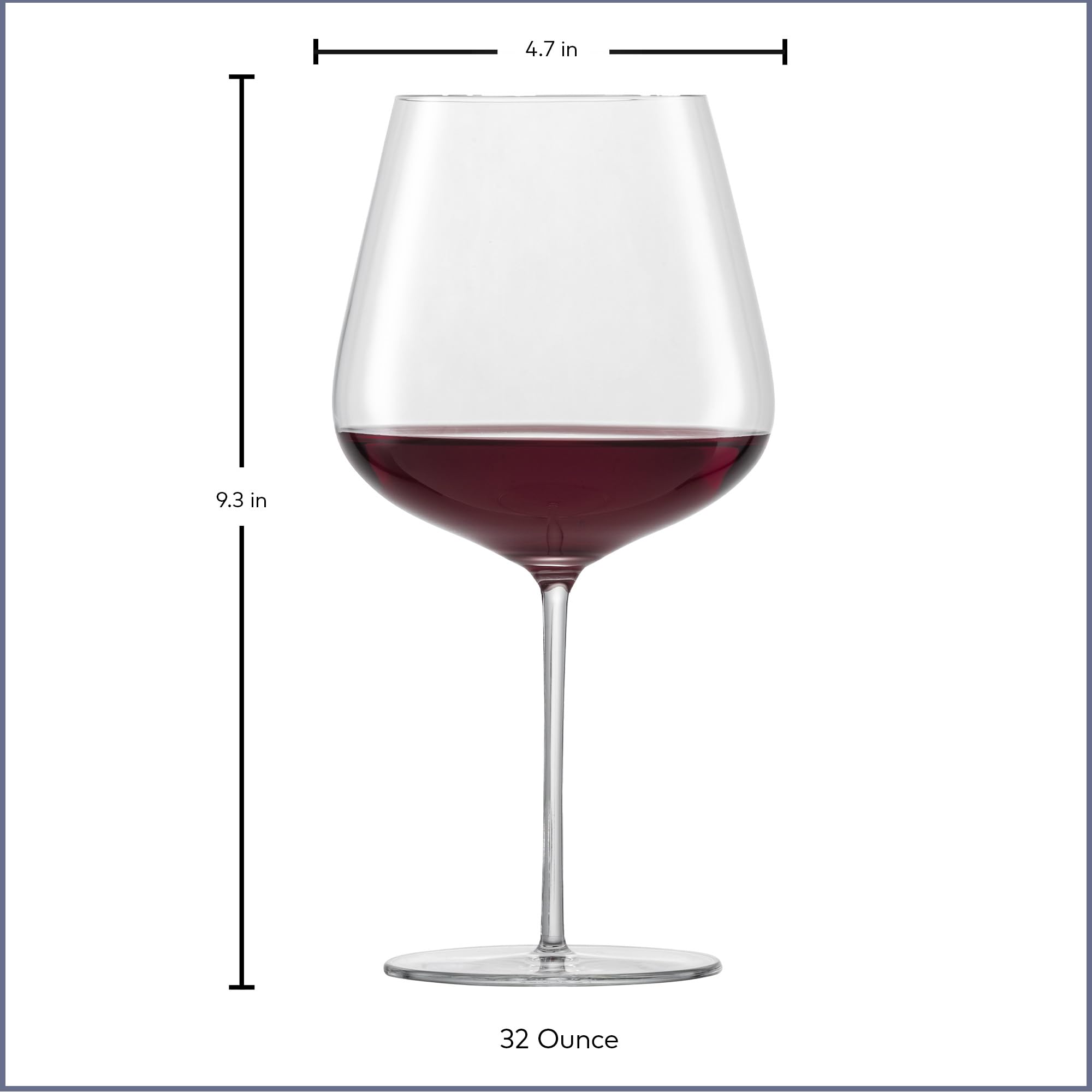 Premium Zwiesel Glas Vervino Burgundy Red Wine Glasses Set of 6 - 32oz German Tritan Crystal Wine Glasses for Cabernet & Merlot - Dishwasher Safe Stemware for Fine Dining & Entertaining