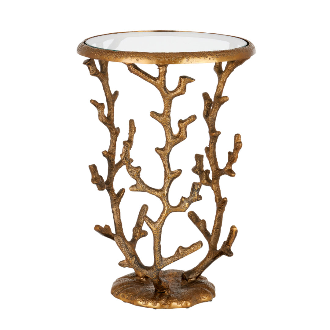 Stylish Coral Accent Table - Modern Side Table for Living Room, Bedroom & Office Decor - Perfect End Table for Small Spaces & Home Staging
