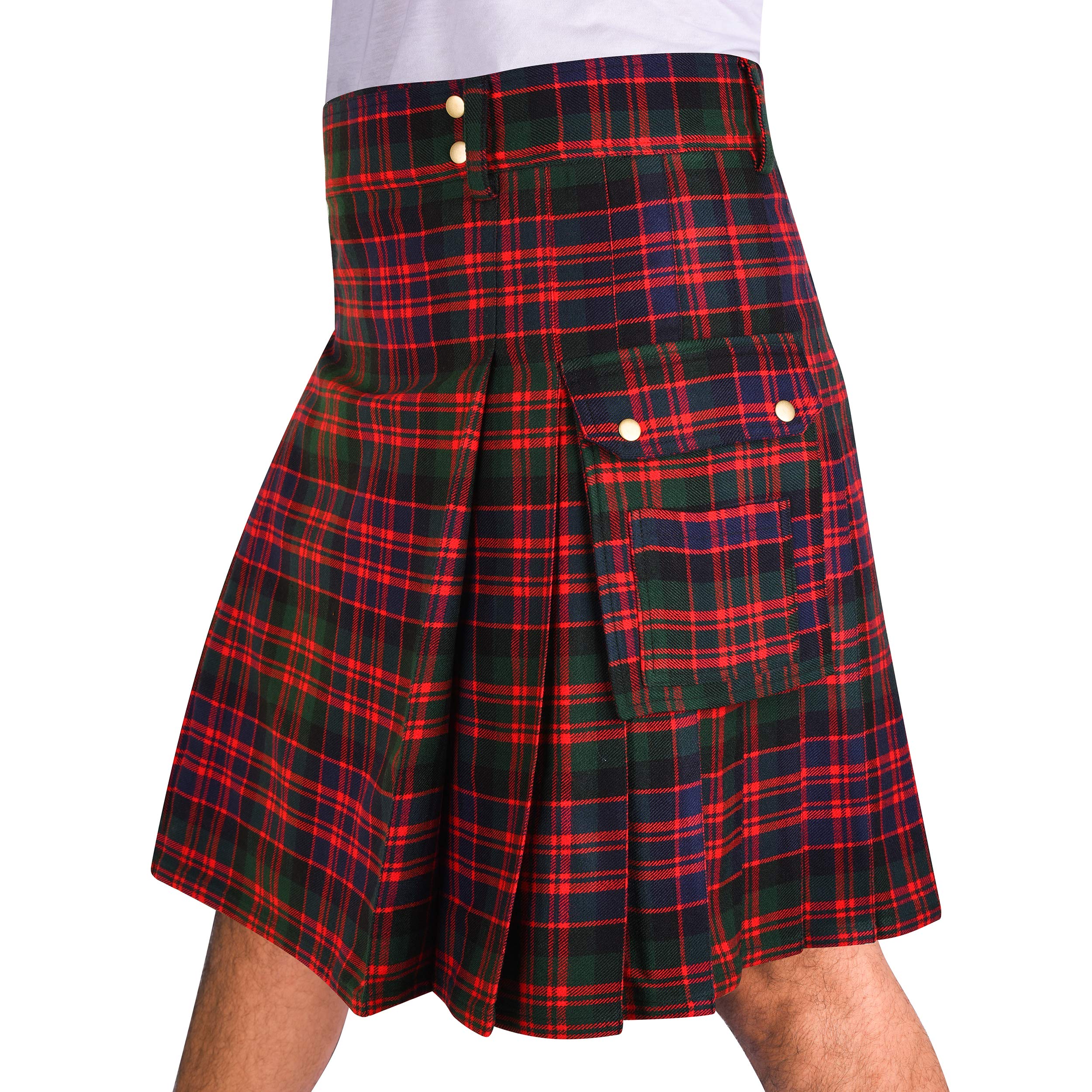 Custom Plus Size Men's Heavy 16 oz Tartan Utility Kilt - Durable & Comfortable for Outdoor Activities, Festivals, and Cosplay