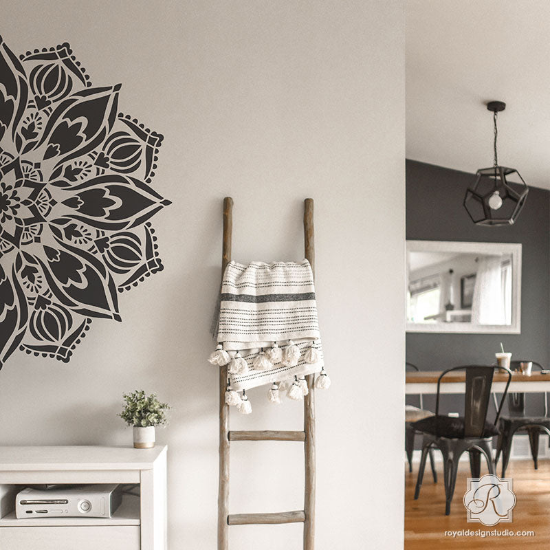 Bhakti Mandala Stencil - Premium Reusable Wall Art Stencil for DIY Home Decor, Yoga Studios & Meditation Spaces