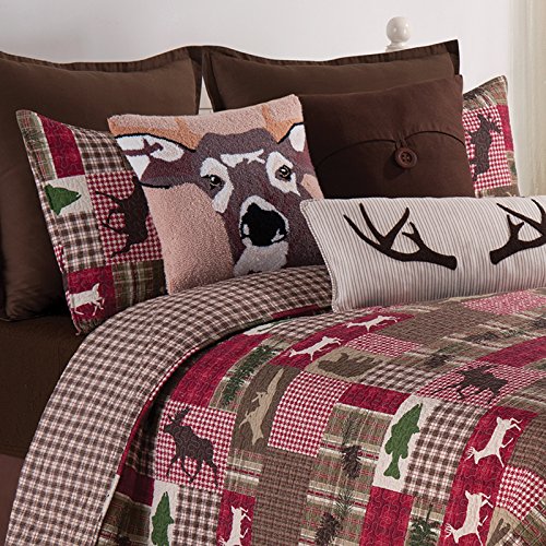 C&F Home Happy Camper Quilt Set - Full/Queen Size, 3-Piece Bedding Set in Warm Brown - Cozy Cabin & Camping Decor for Bedroom or RV