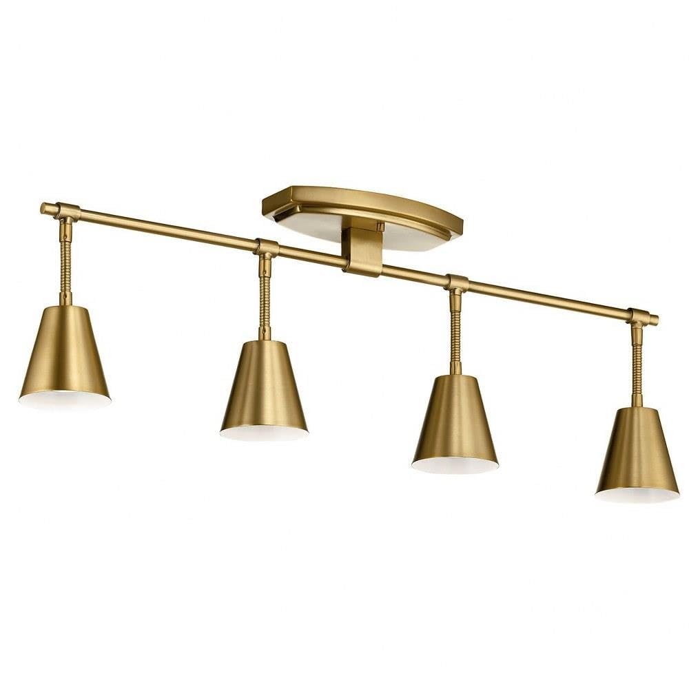 Vintage Brushed Brass Track Light – 120V, 9.5