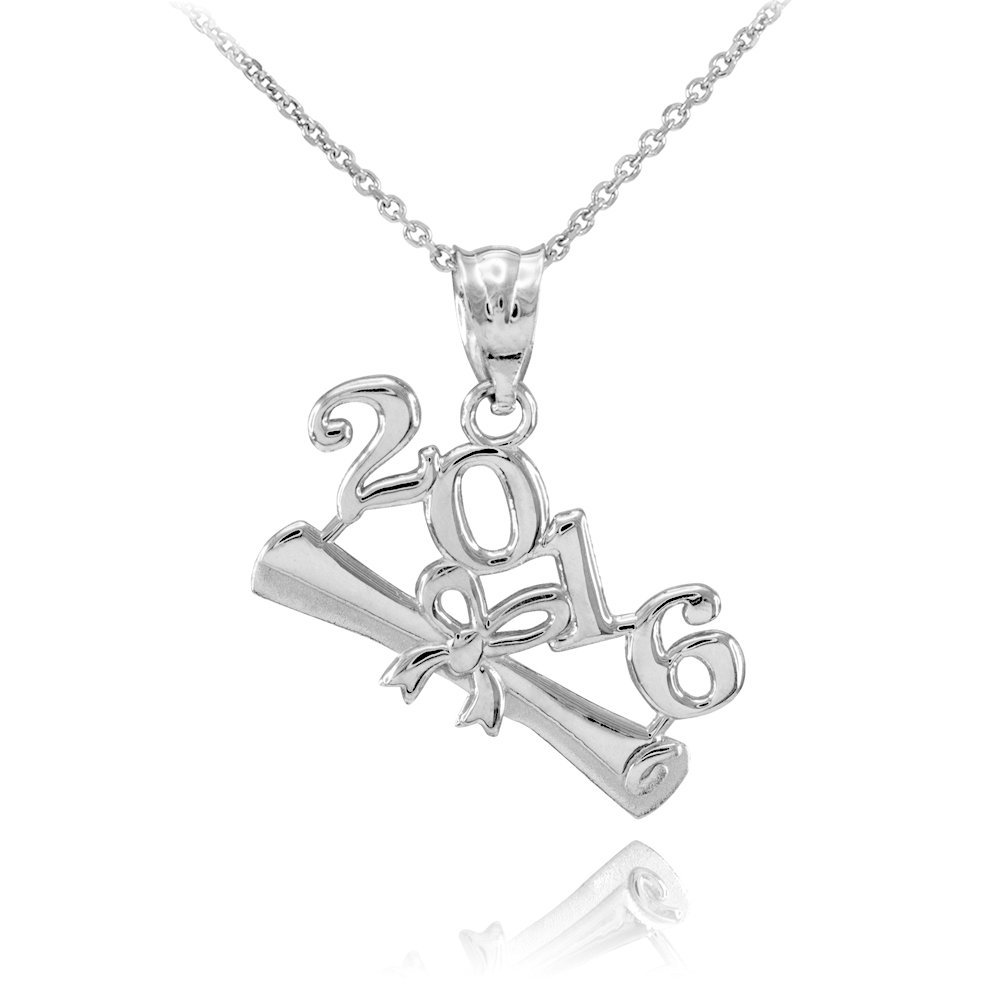 925 Sterling Silver Graduation Pendant Necklace - Elegant Commemorative Jewelry for 2016 Graduates | Perfect Gift for Graduation Ceremonies, Class Reunions & Academic Achievements